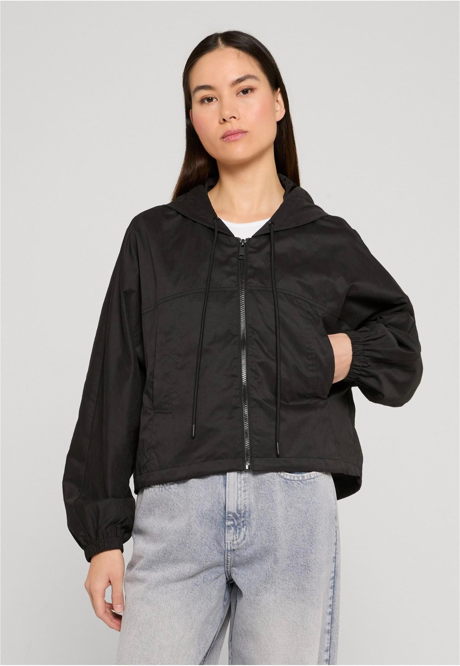 Urban Classics Ladies Oversized Hooded Black Jacke