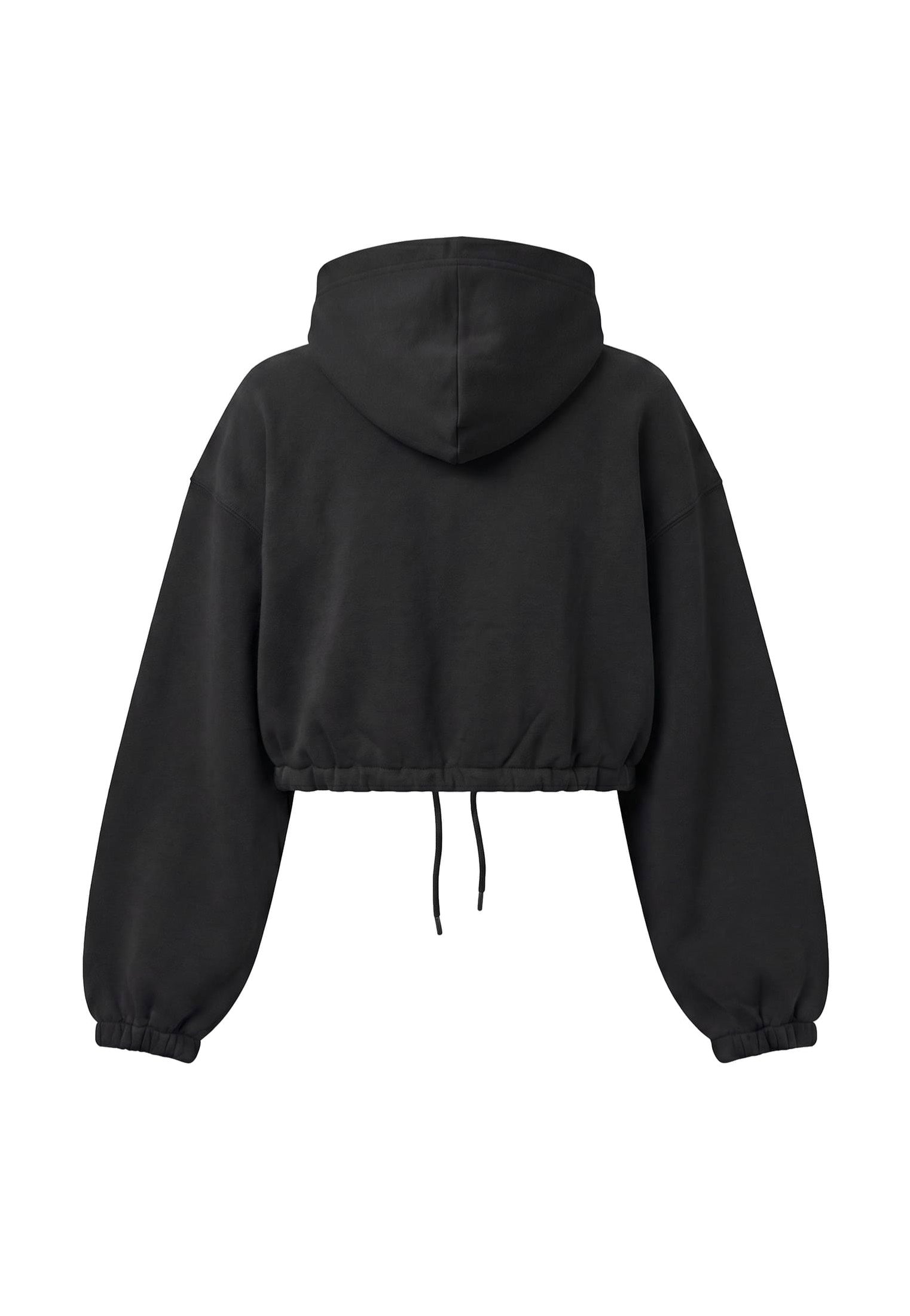 Urban Classics Ladies Fluffy Cropped Black Sweat Zippé