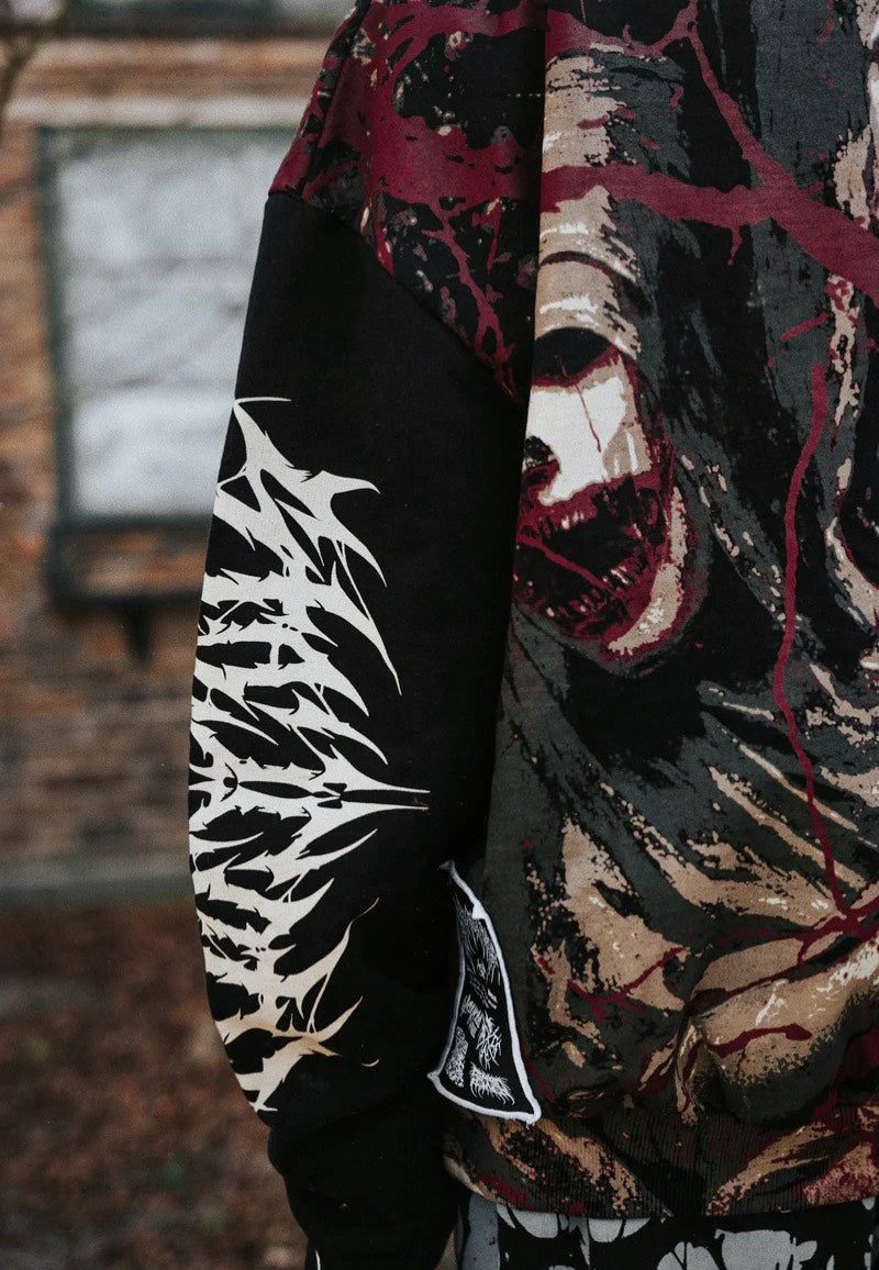 Stay Cold Apparel - Tears Of God Heavy Oversized Black/Red - Hoodie | Neutral-Image