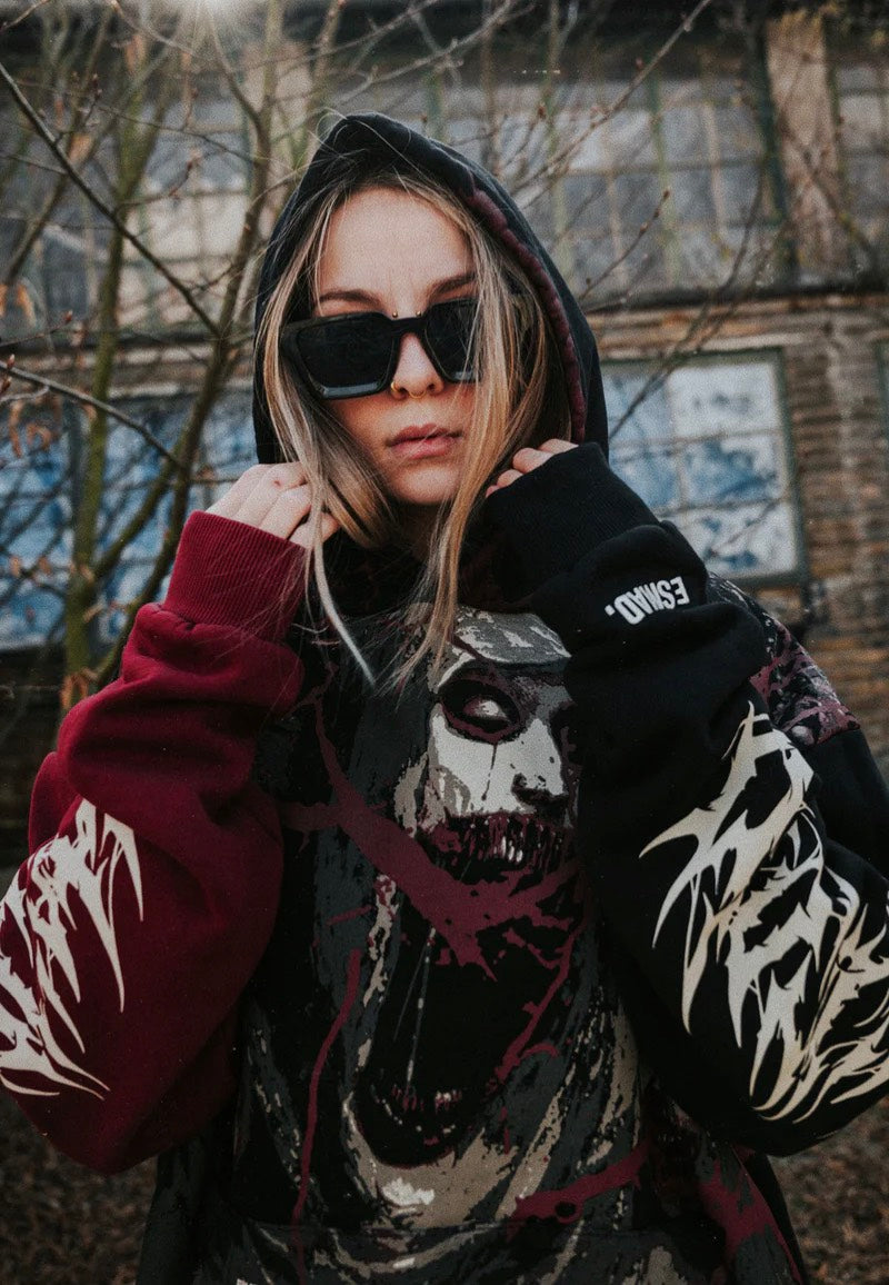 Stay Cold Apparel - Tears Of God Heavy Oversized Black/Red - Hoodie | Neutral-Image