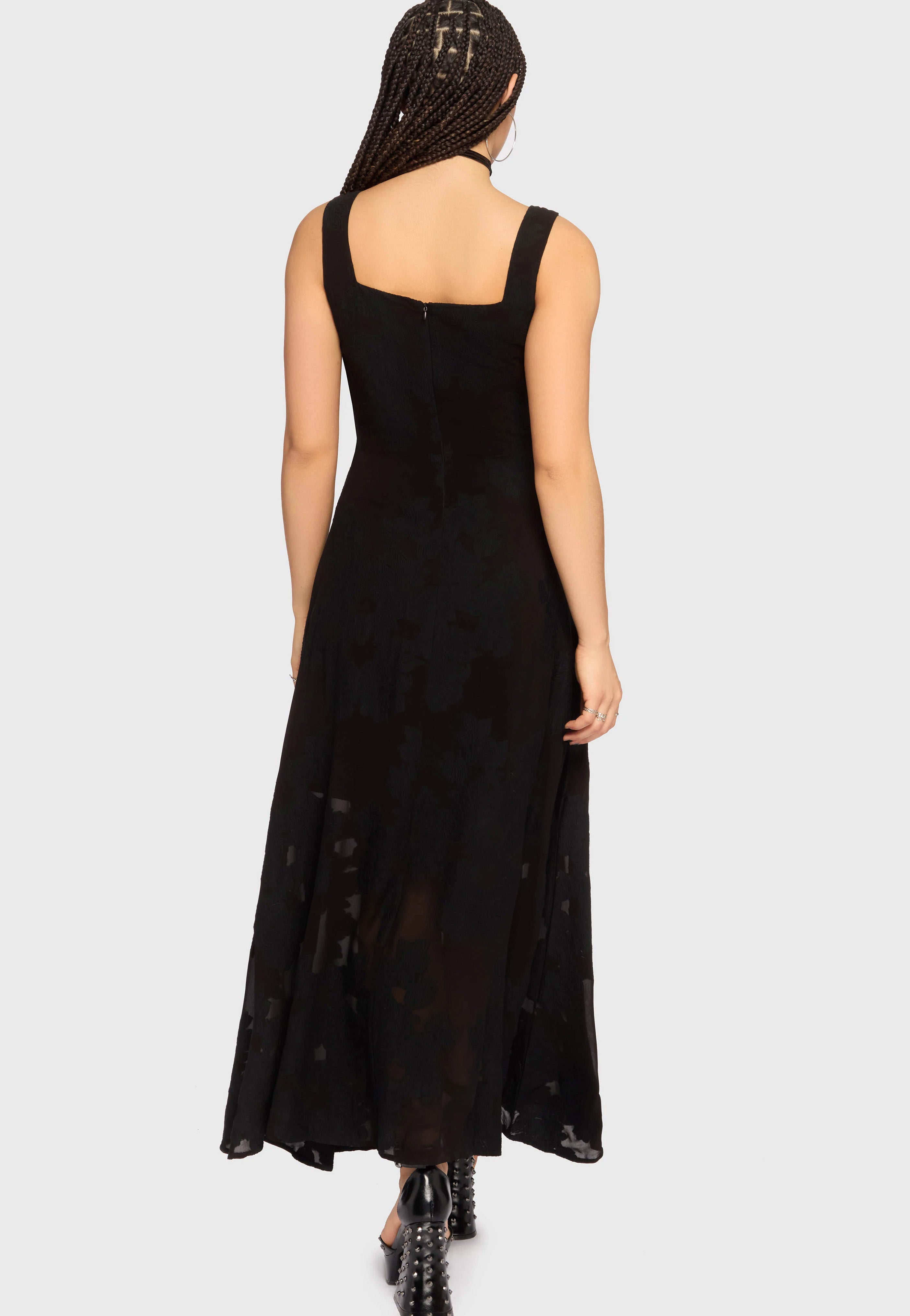 Killstar - The Hollow Jacquard Maxi Black - Dress | Women-Image