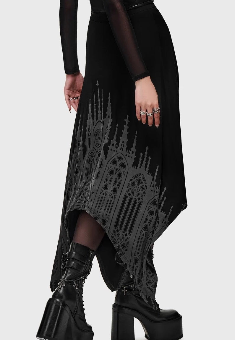 Killstar Thorned Spire Midi Black Skirt