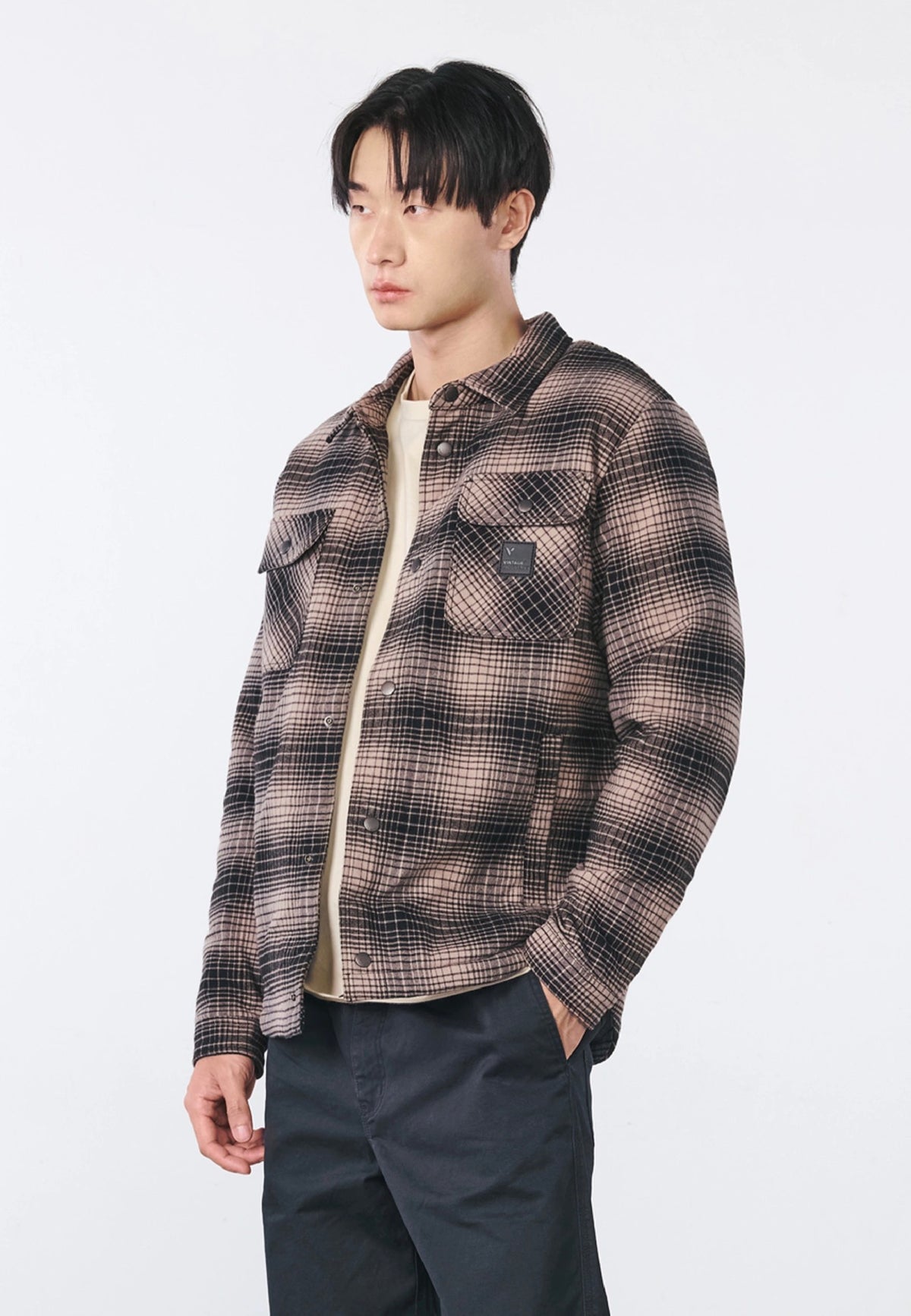 Vintage Industries Timber Beige Check Jacke