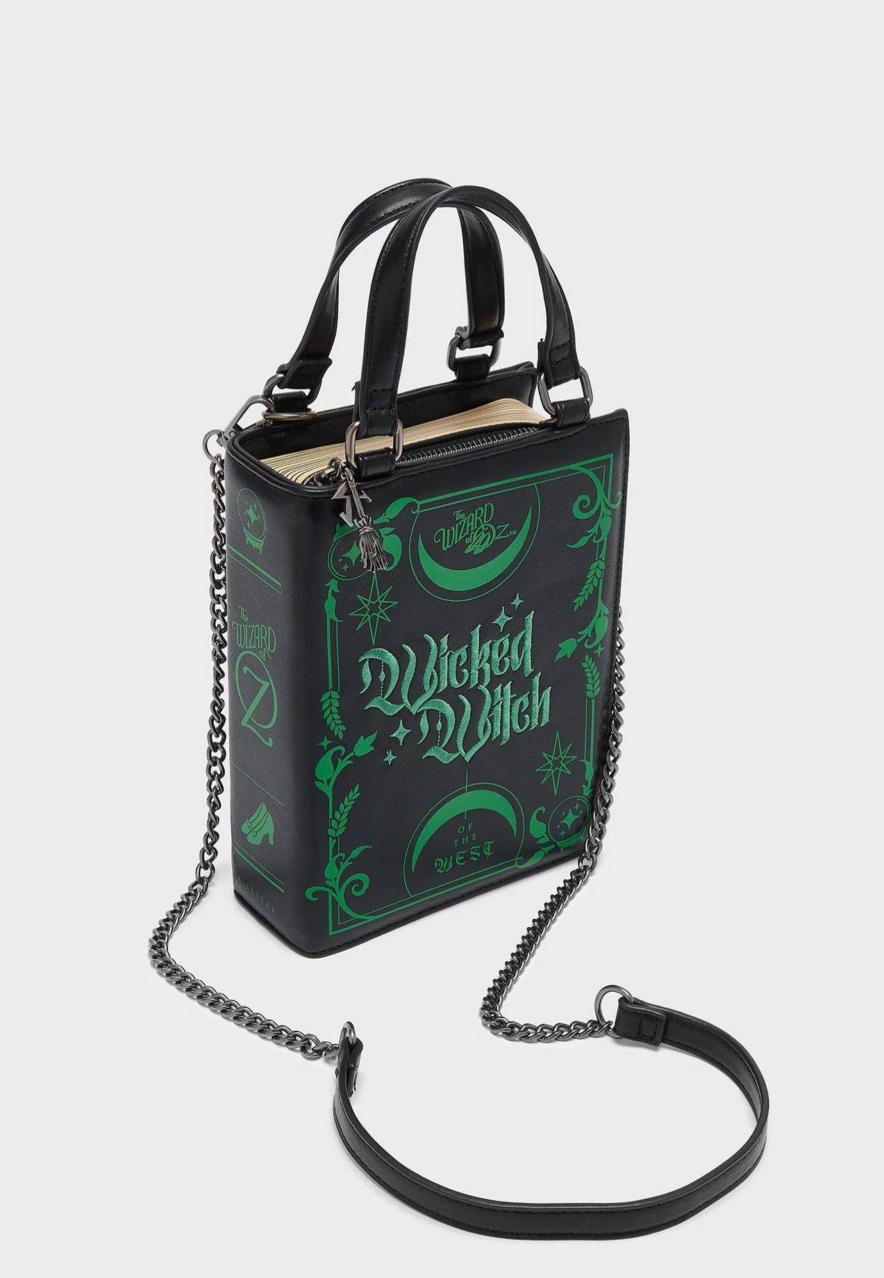 Killstar x Wizard Of OZ - Truly Wicked Book Black/Green - Bag | Neutral-Image