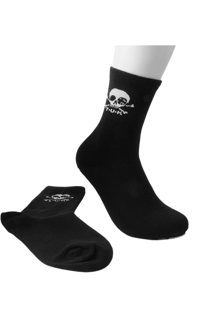 T.U.K. - Black/White Skull - Socks