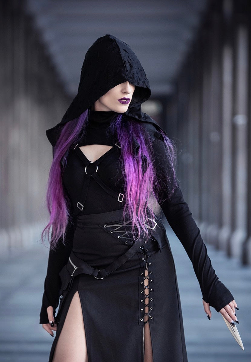 Dark In Love - Punk Sexy Slit Irregular Black - Skirt | Nuclear Blast