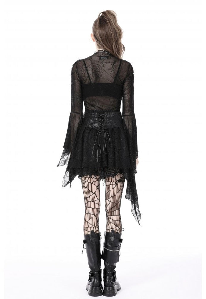 Dark In Love - Punk Spider Mesh Exaggerated Sleeves - Top | Women-Image