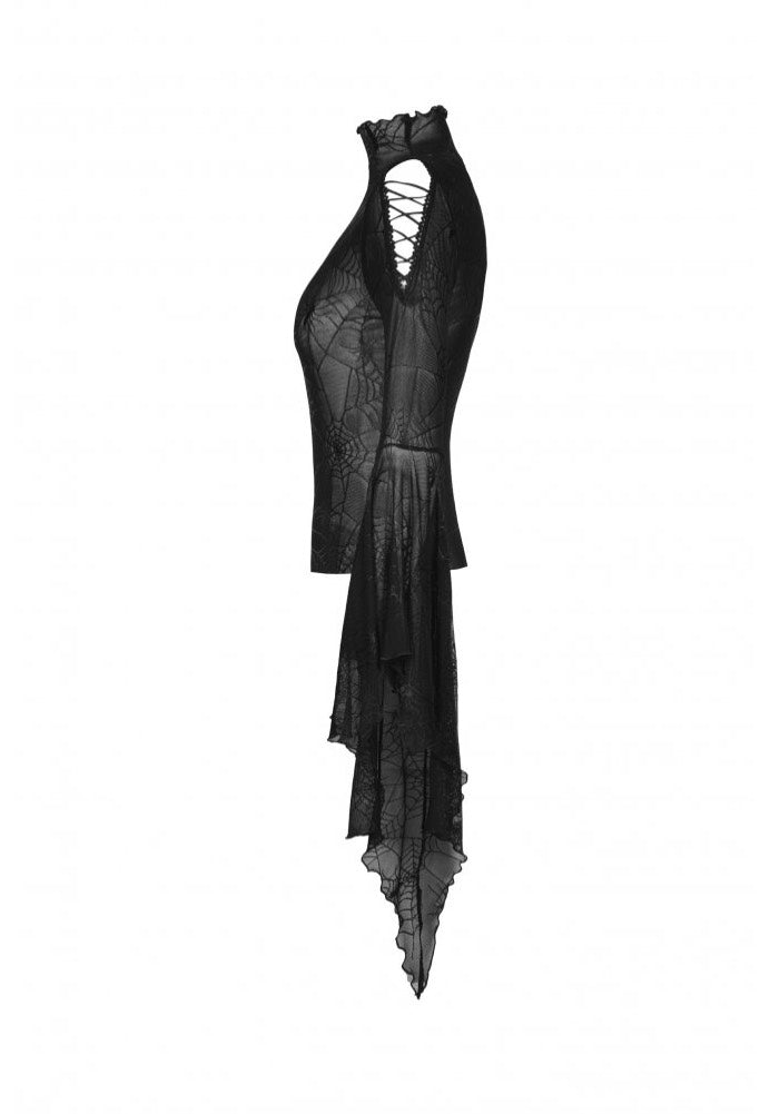 Dark In Love - Punk Spider Mesh Exaggerated Sleeves - Top | Women-Image