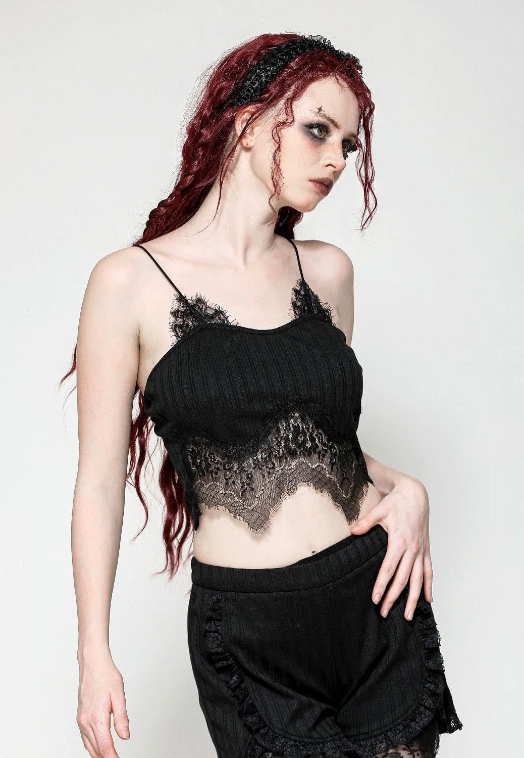 Dark In Love - Gothic Black Sexy Camisole - Top | Women-Image