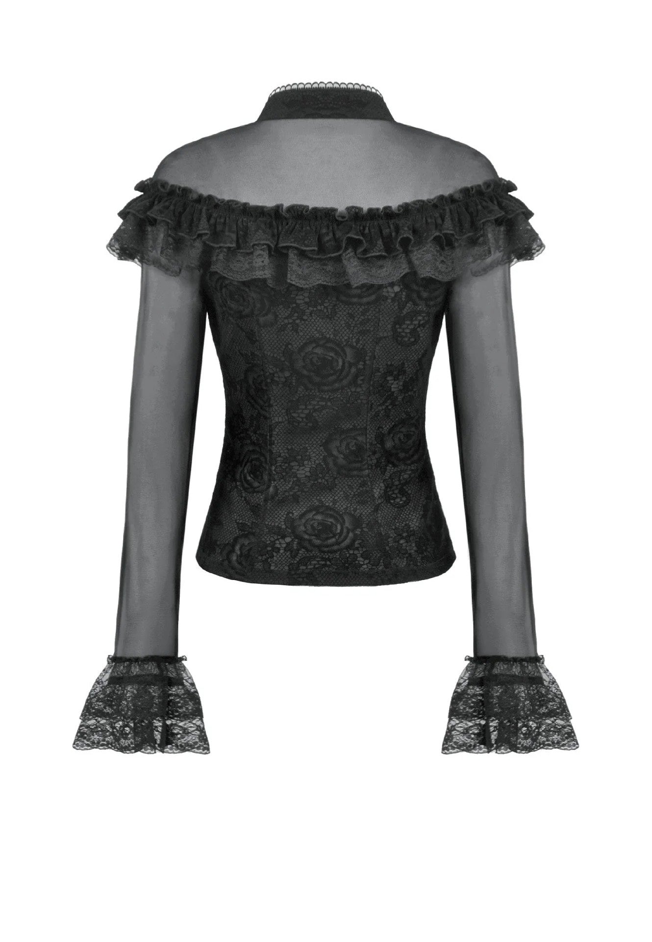 Dark In Love - Gothic Rose Sheer Court - Top | Women-Image