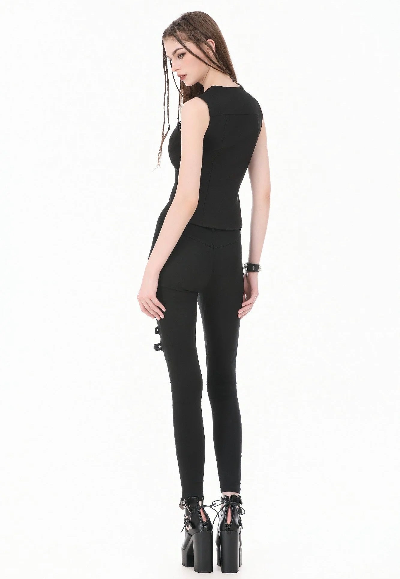 Dark In Love Dark Functional Style Metal Ring Strap Oberteil