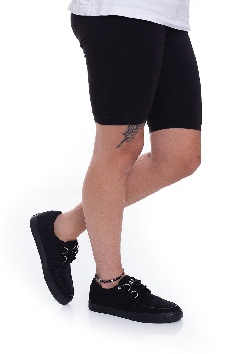 T.U.K. - VLK Creeper Sneaker 2 Ring Basic Black Canvas - Girl Shoes