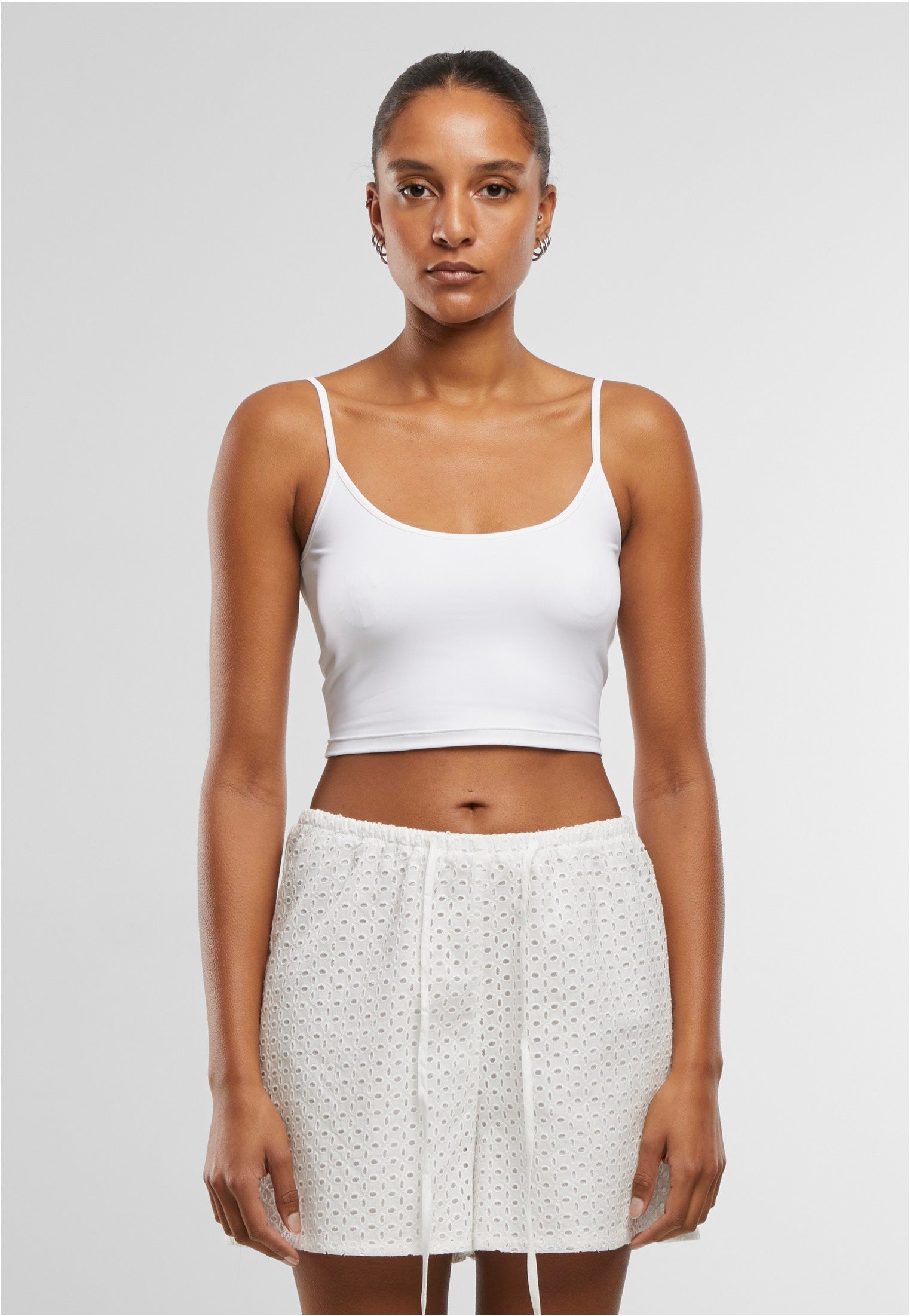 Urban Classics - Basic Top Low Back Neckline White - Tank | Women-Image
