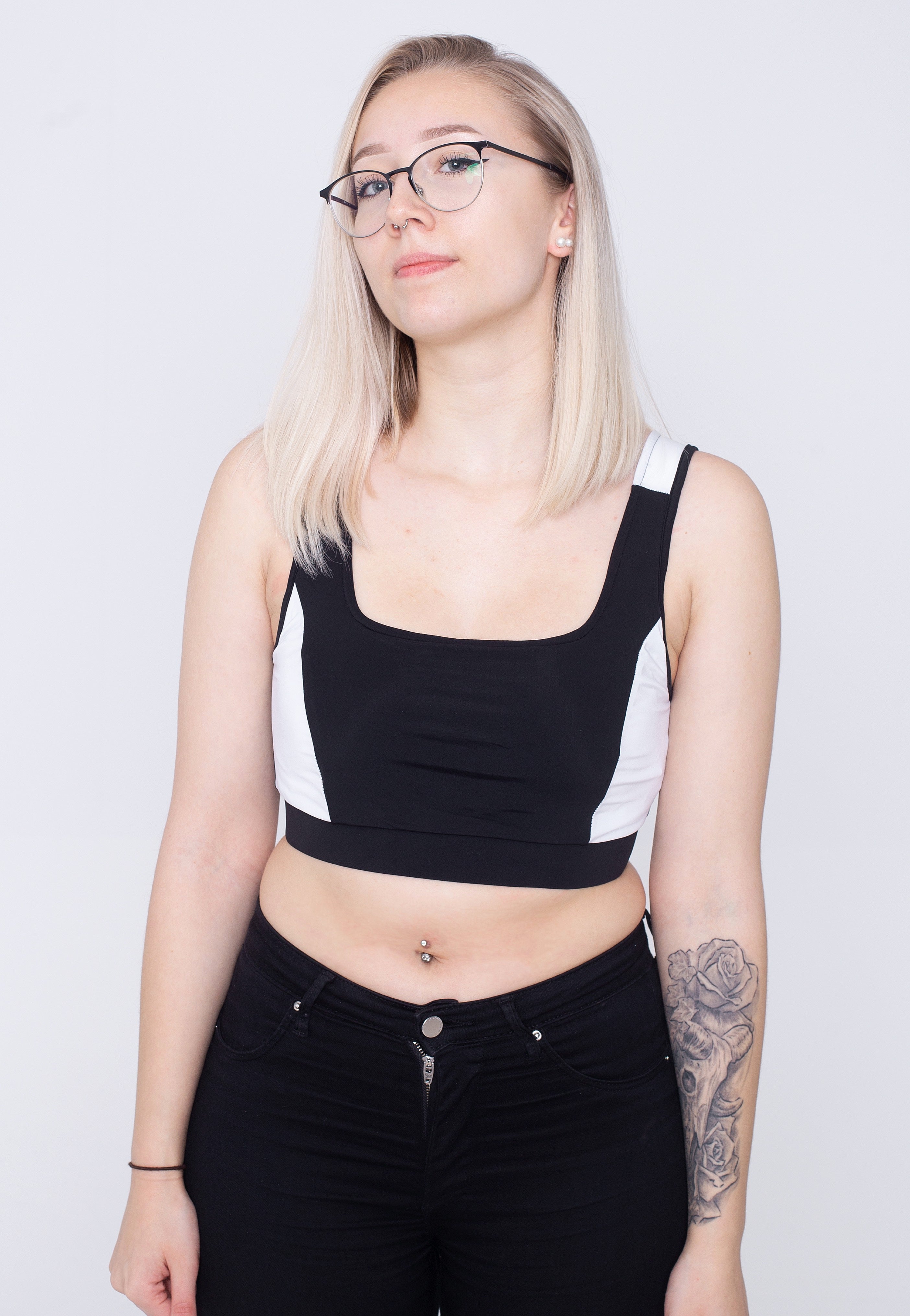 Urban Classics - Ladies Color Block Black/White - Bra | Women-Image