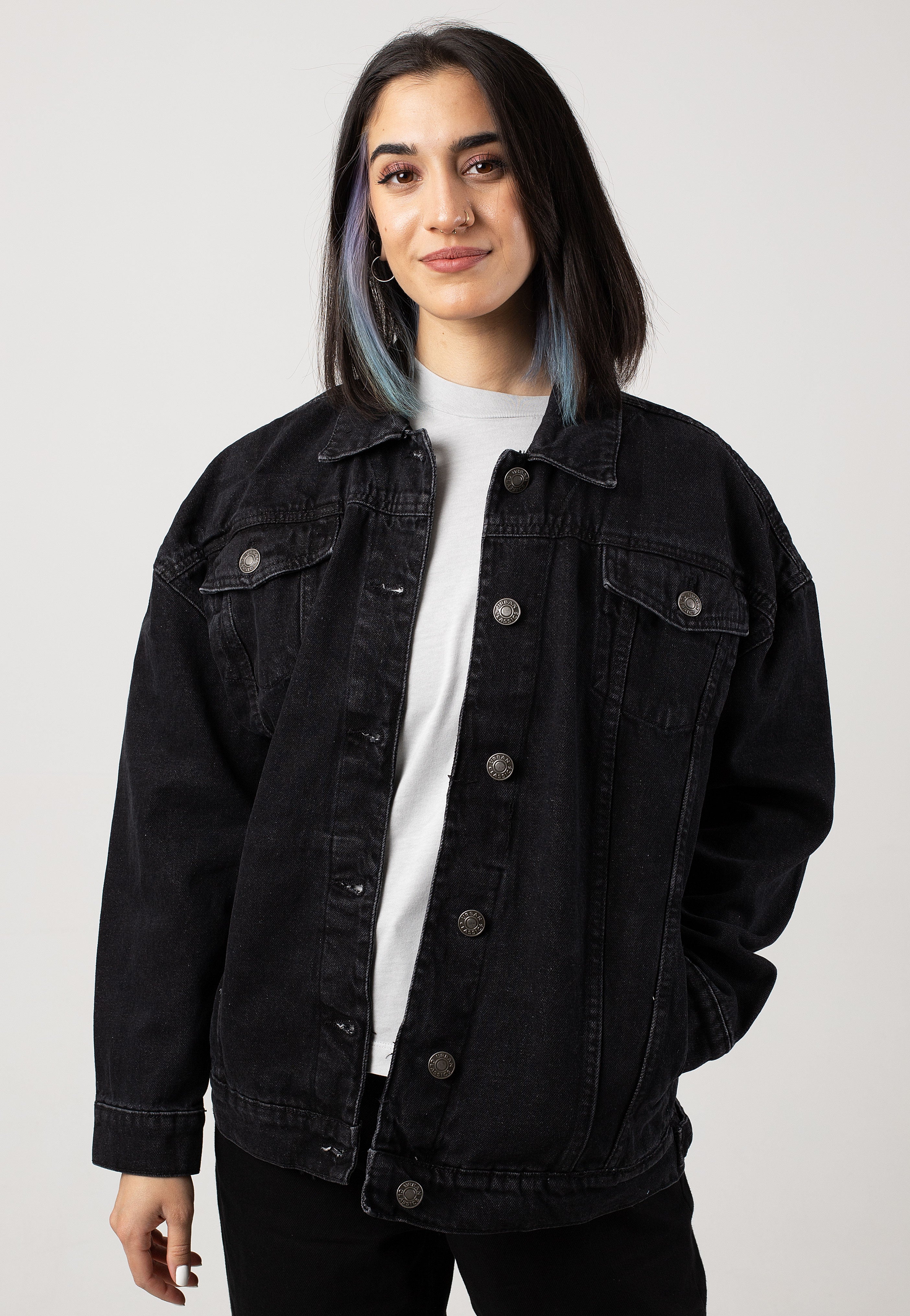 Urban Classics - Ladies Oversized 90‘s Denim Black Washed - Jeans Jacket
