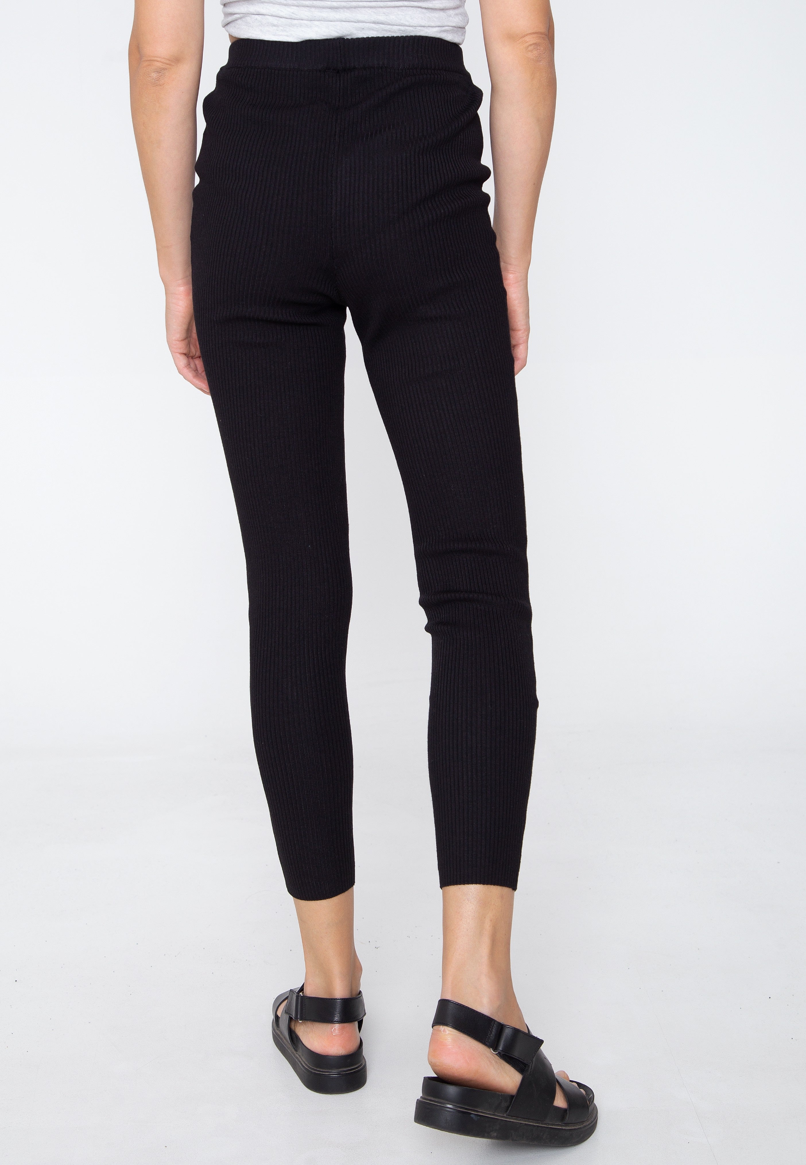 Urban Classics - Ladies Rib Knit Black - Leggings | Women-Image
