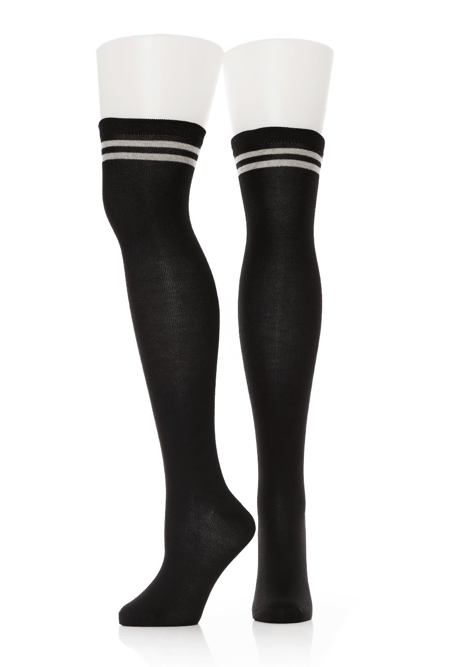 Urban Classics - Overknee 2-Pack Black/Black & Black/Grey - Socks | Women-Image