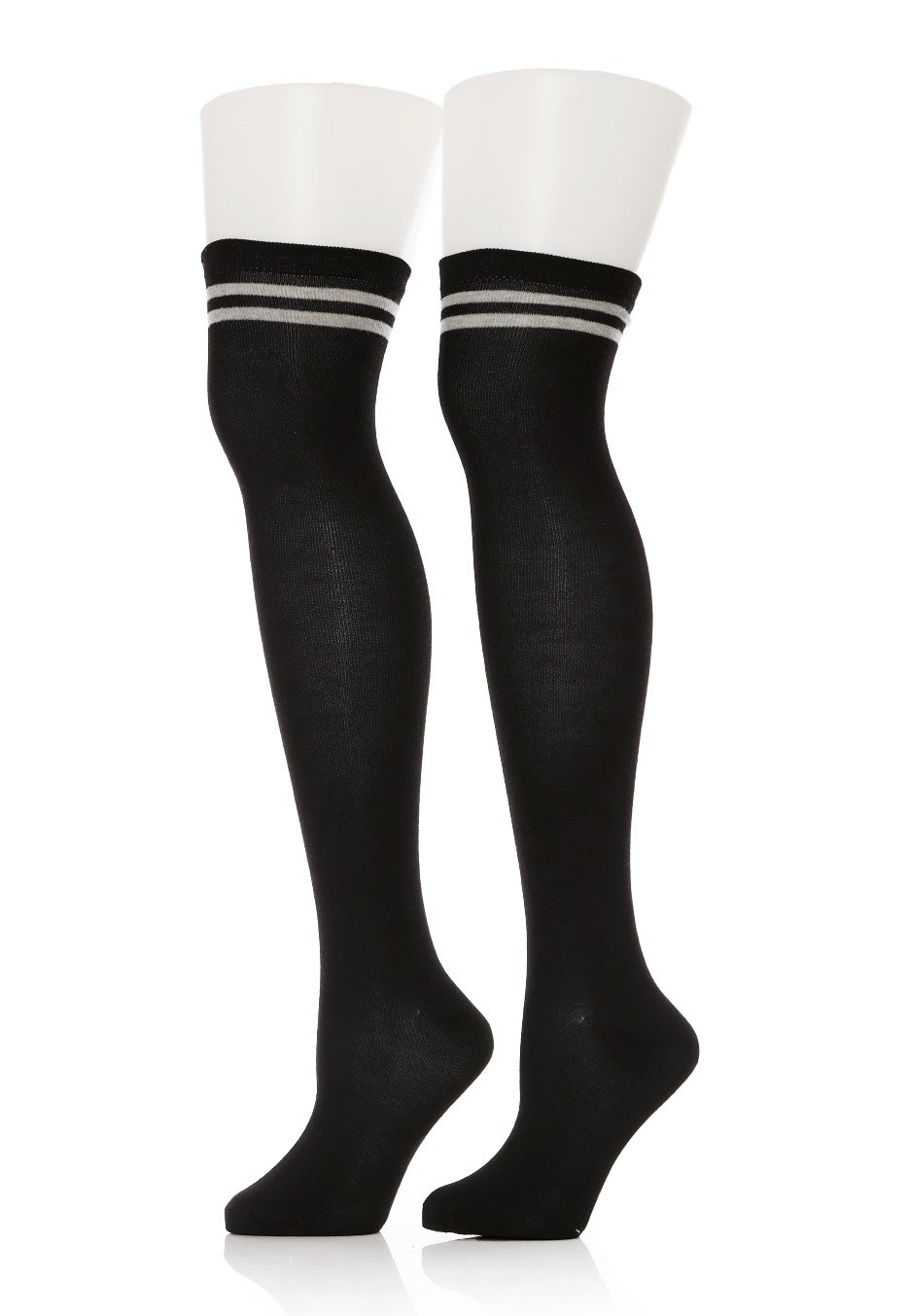 Urban Classics - Overknee 2-Pack Black/Black & Black/Grey - Socks | Women-Image