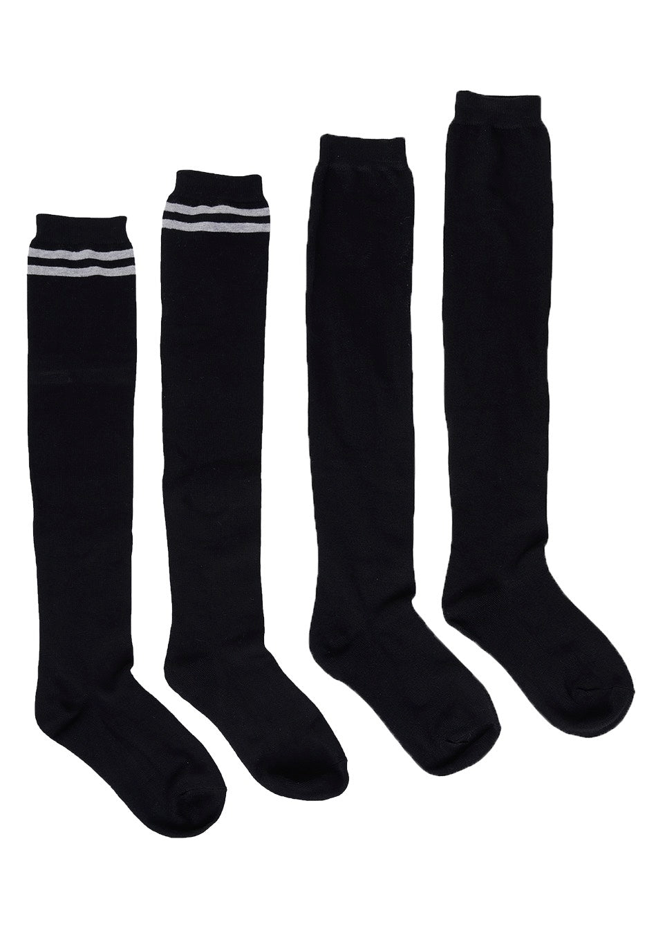 Urban Classics - Overknee 2-Pack Black/Black & Black/Grey - Socks | Women-Image