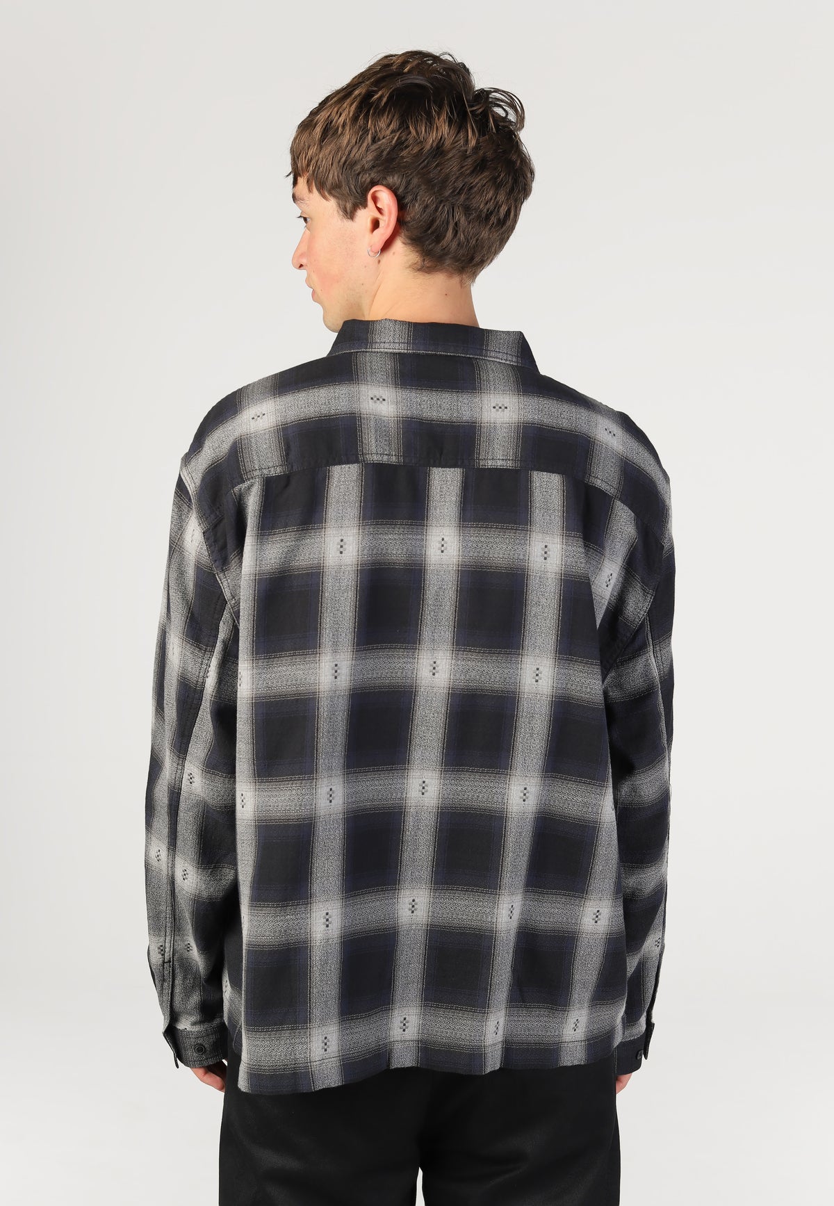 Vans Larkspur Zip Plaid Flannel Black Shirt