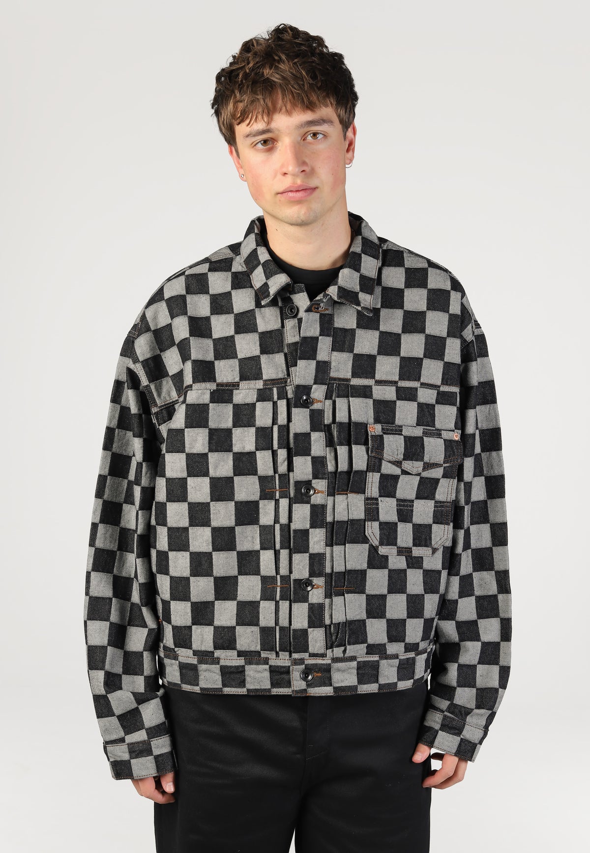 Vans Check-5 Checkerboard Denim Trucker Black Jeansjacke