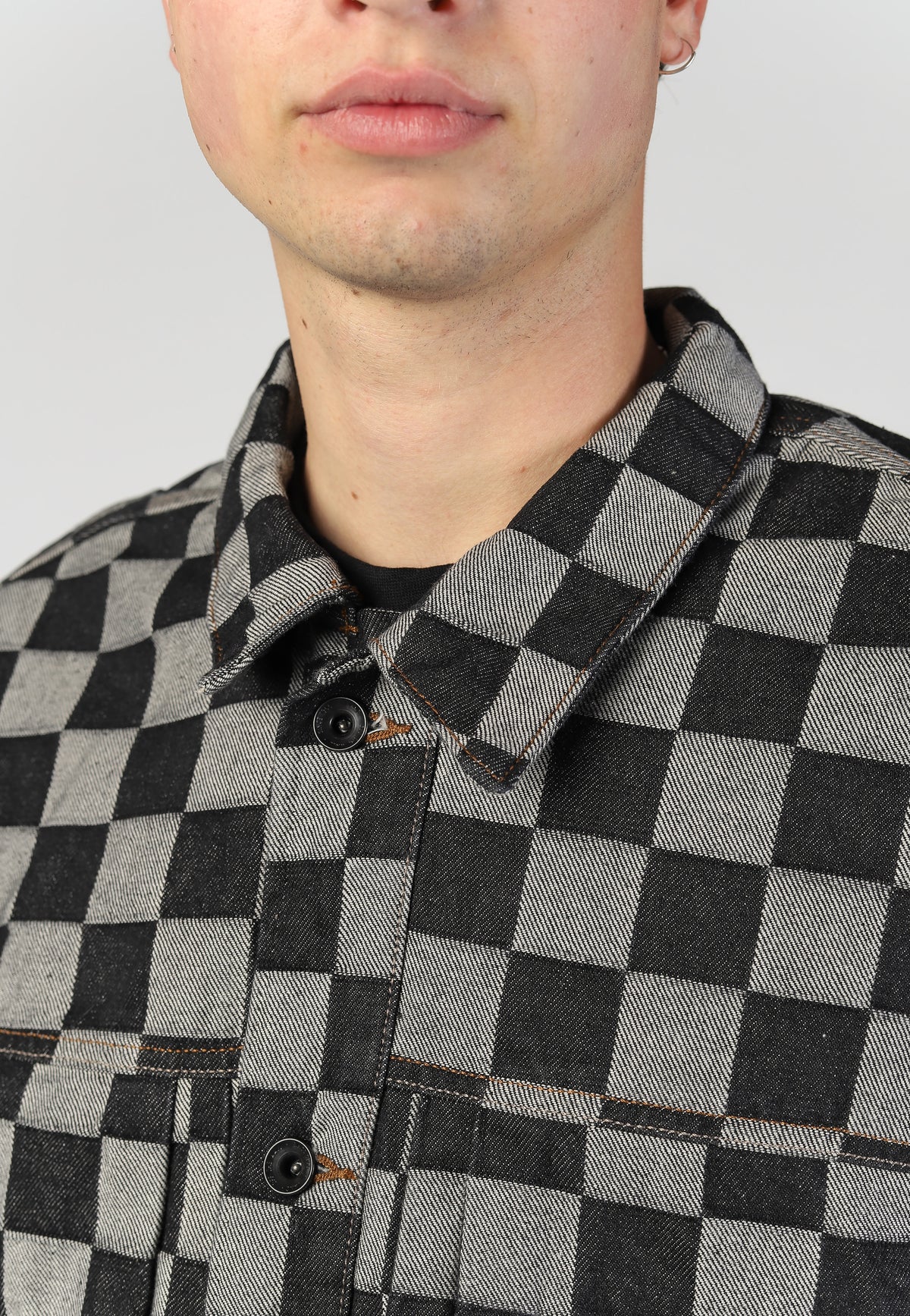 Vans Check-5 Checkerboard Denim Trucker Black Jeansjacke
