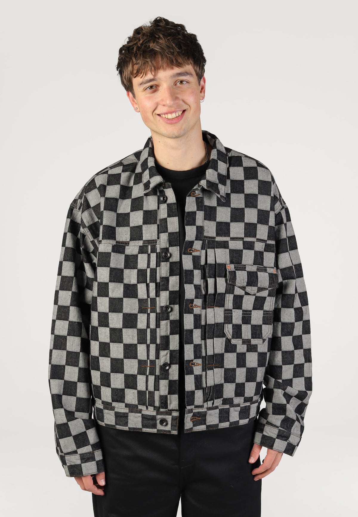Vans Check-5 Checkerboard Denim Trucker Black Jeansjacke