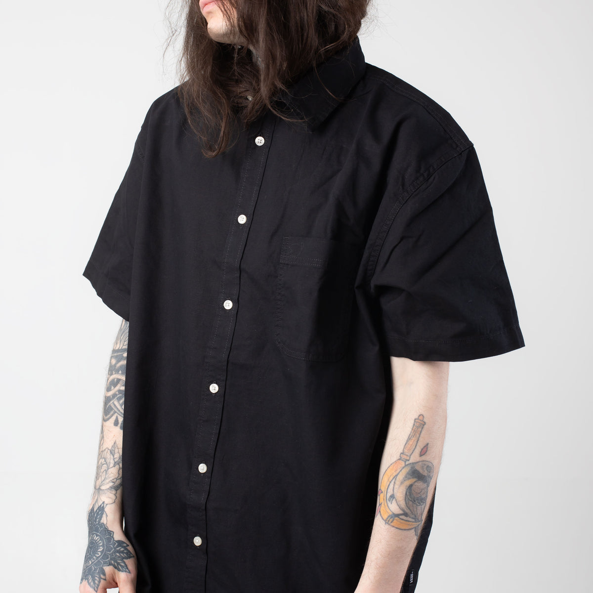 Vancarhell 黒 Tシャツ サイズＬ vans_lawsonsolidwovenblack_top