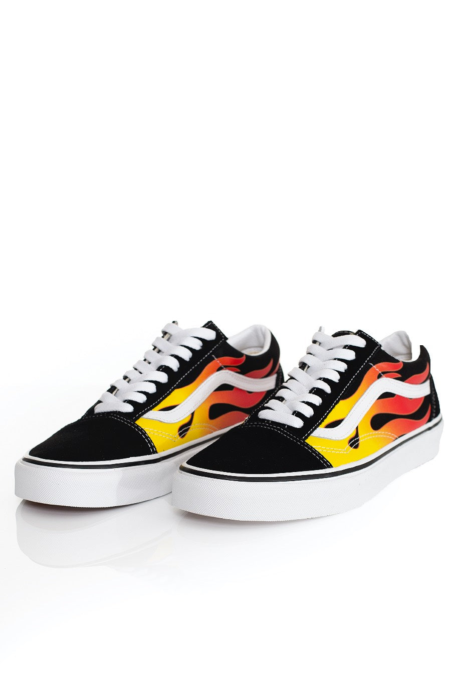 Vans - Old Skool (Flame) Black/Black/True White - Shoes | Neutral-Image