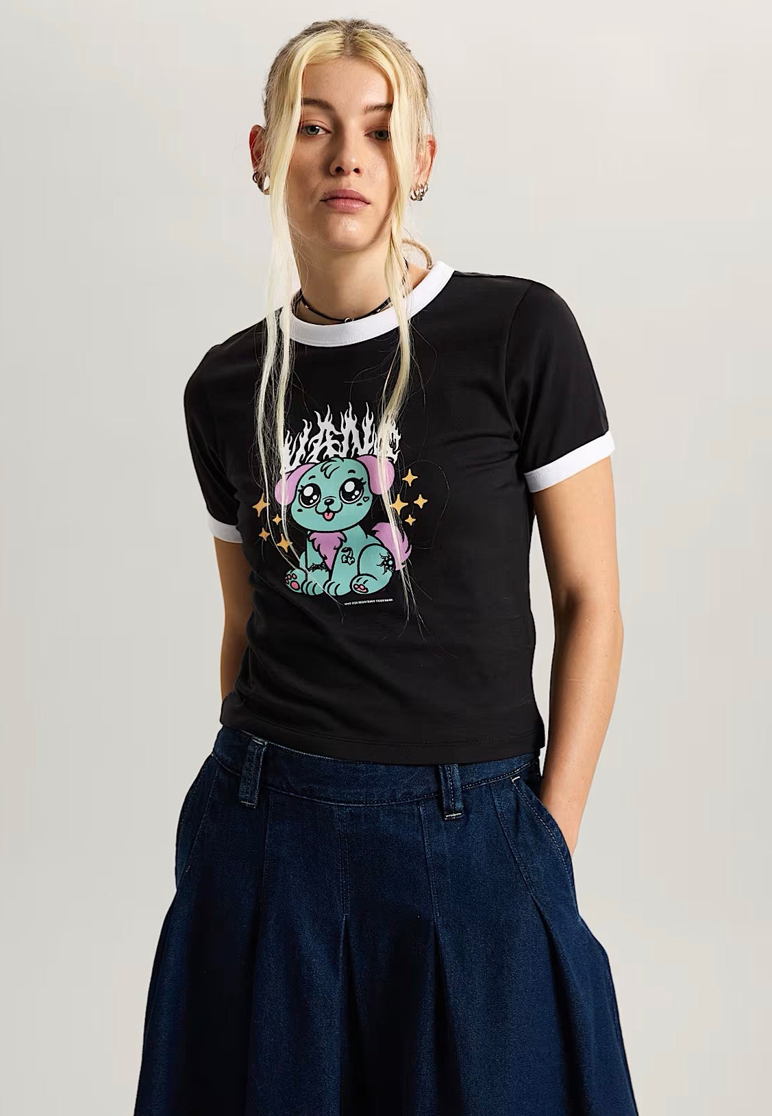 Vans - Puppy W Ringer Black - T-Shirt | Women-Image