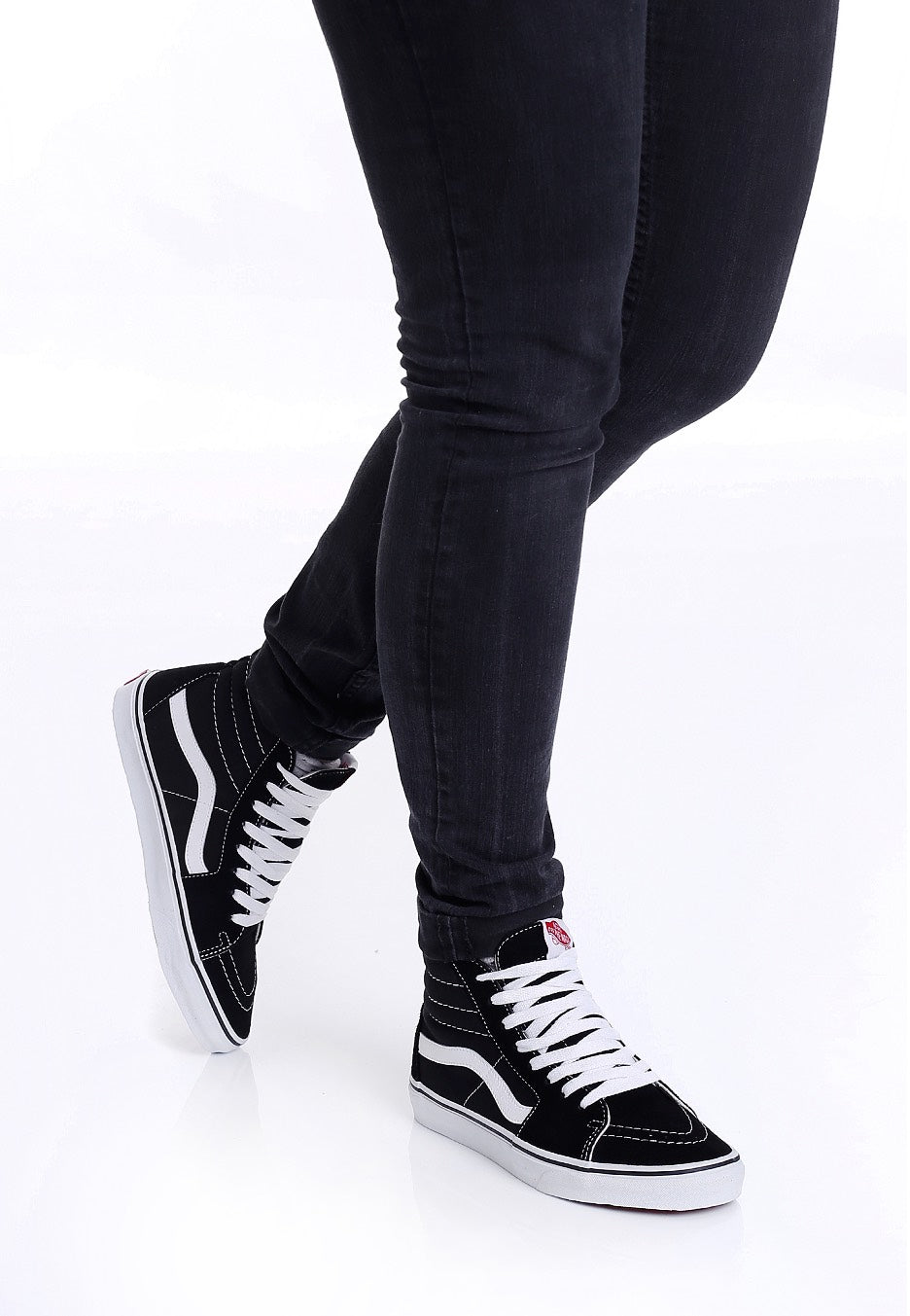 Vans - Sk8-Hi Black/Black/White - Girl Shoes