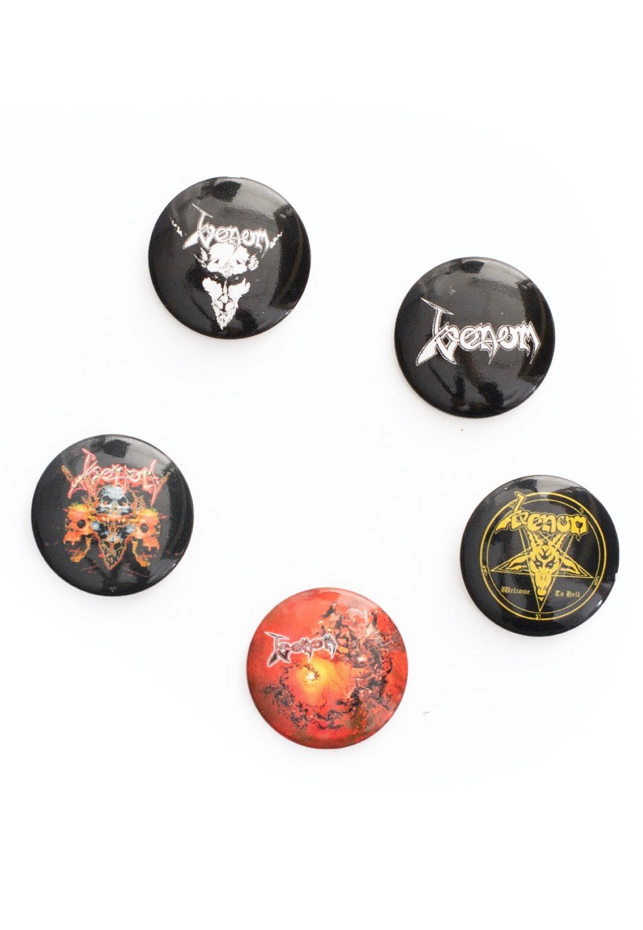 Venom - Black Metal Pack Of 5 - Button Set
