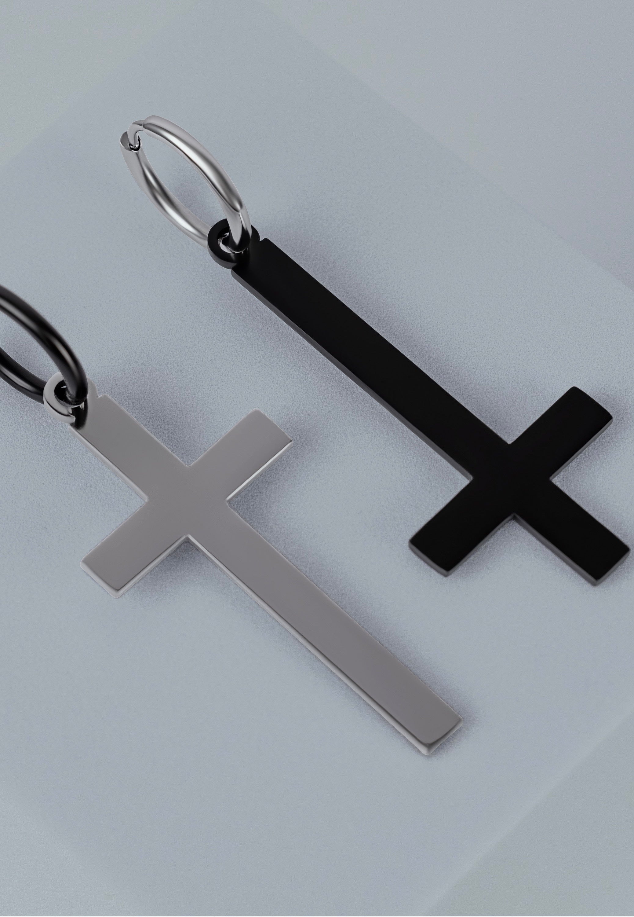 Wildcat x Verena Venus - Cross Hoops Silver/Black - Earrings | Neutral-Image