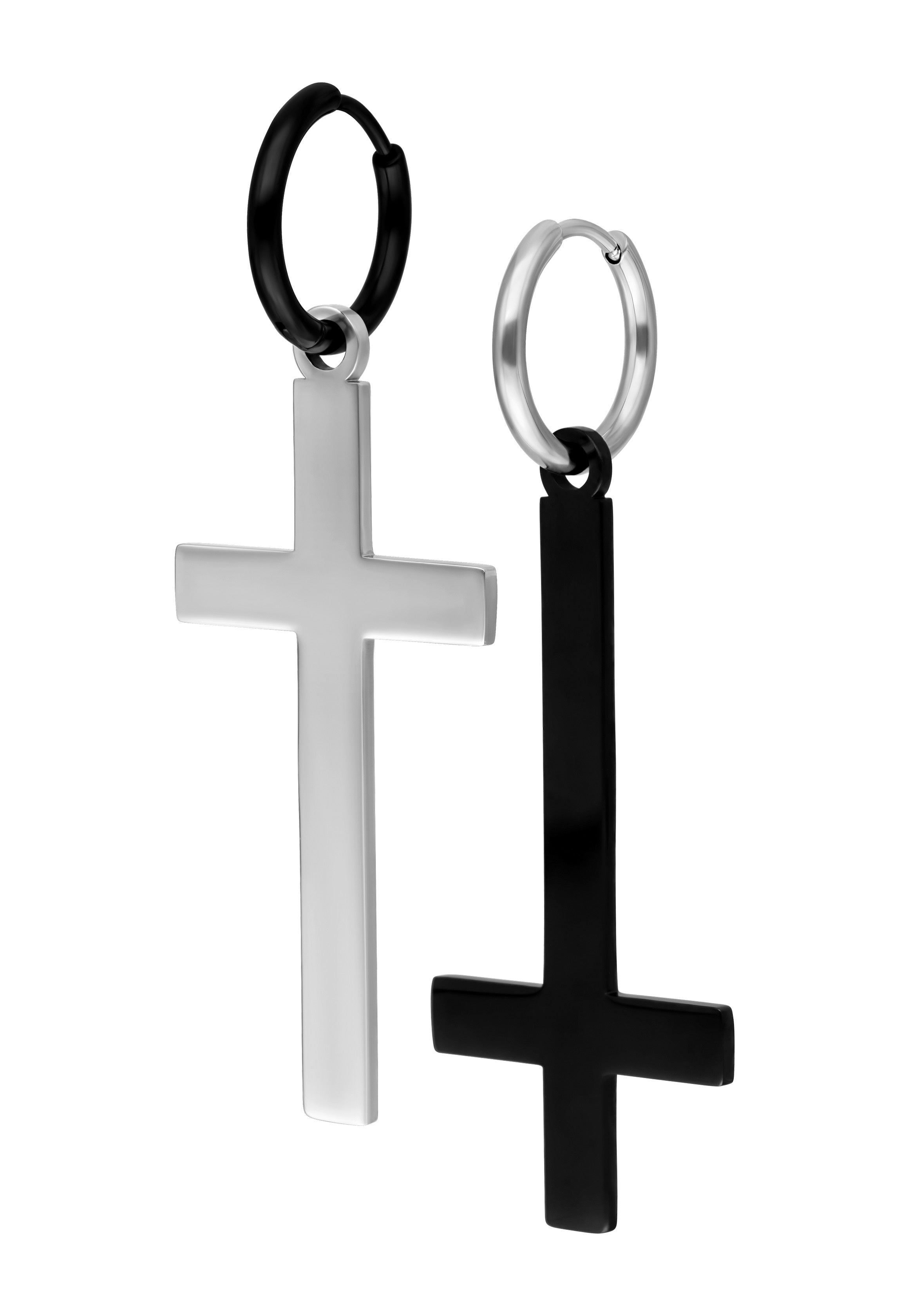 Wildcat x Verena Venus - Cross Hoops Silver/Black - Earrings | Neutral-Image