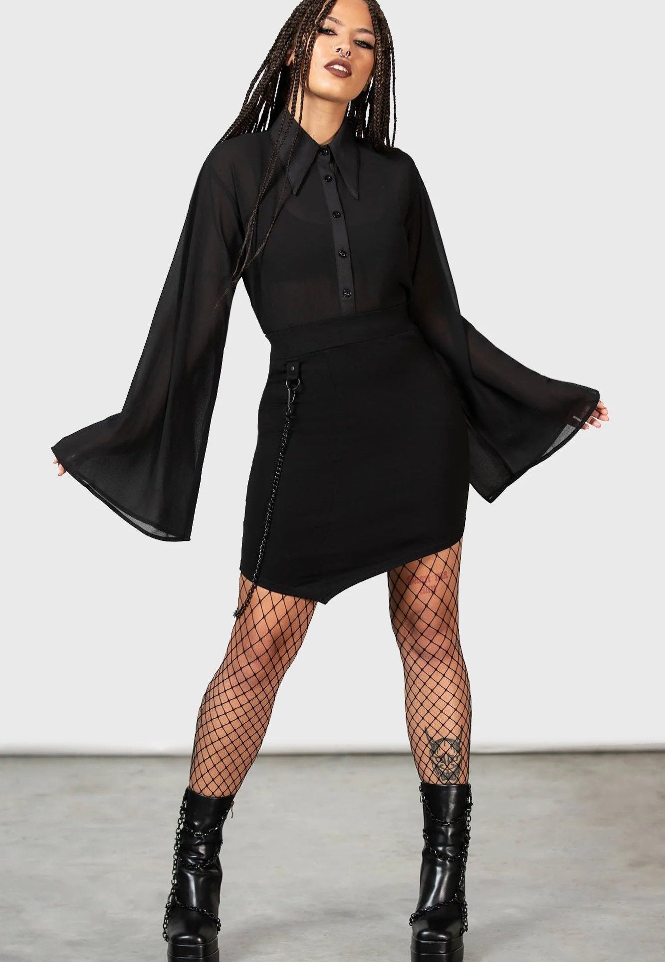 Killstar - Viki Asymmetric Black - Skirt