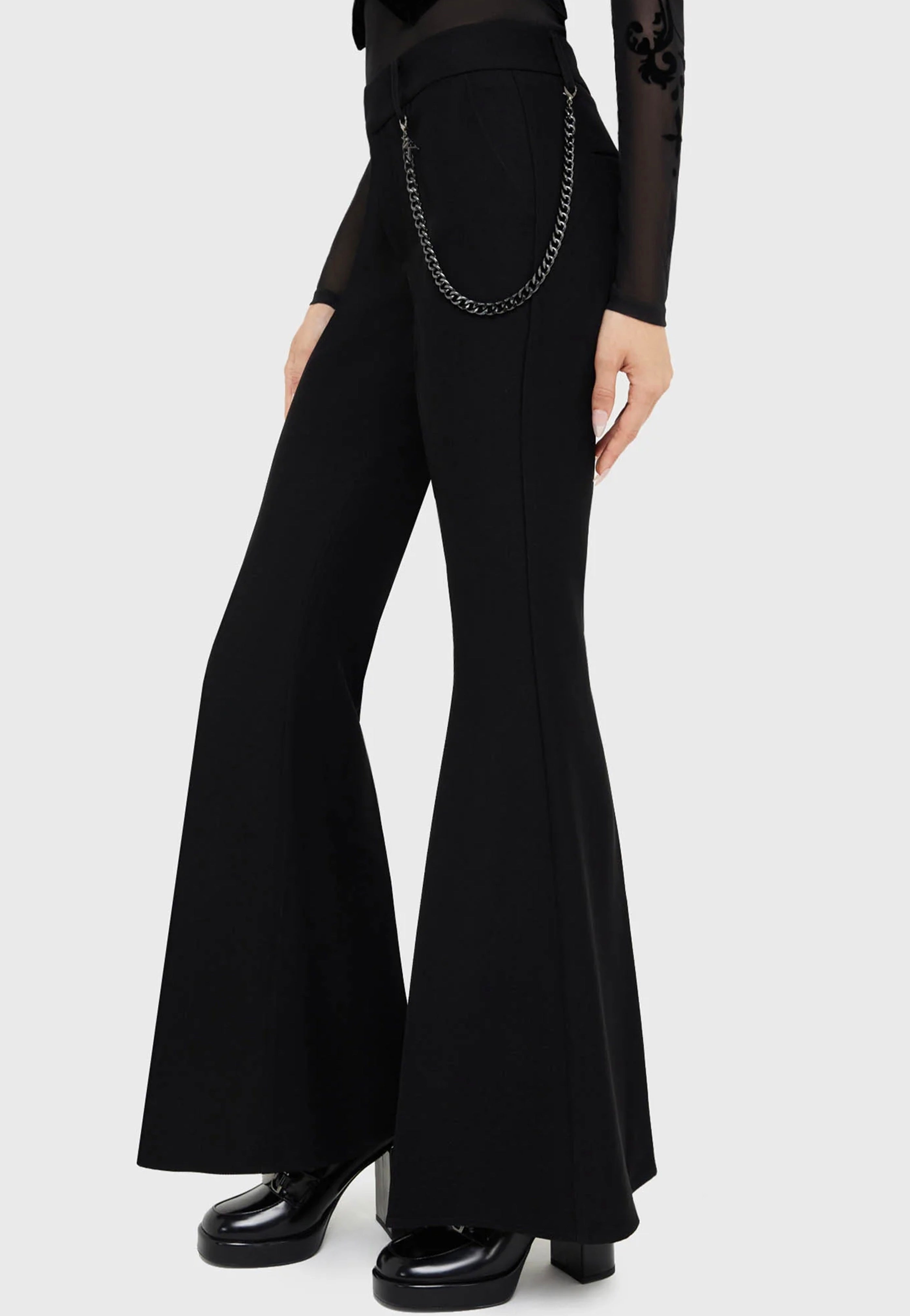 Killstar - Vile Vixen Flares Black - Pants | Women-Image