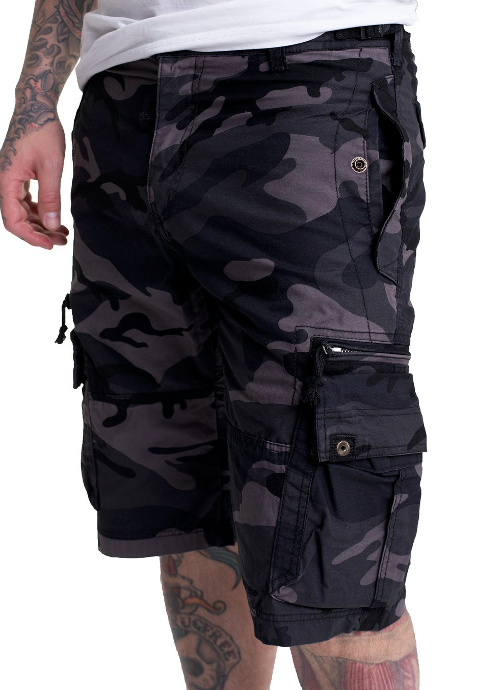 ◆BADBLOOD◆ Alpha 3 Bermuda Pants Dark Camo w-srt25-009 3XODUS Cargo Cyberpunk Pants