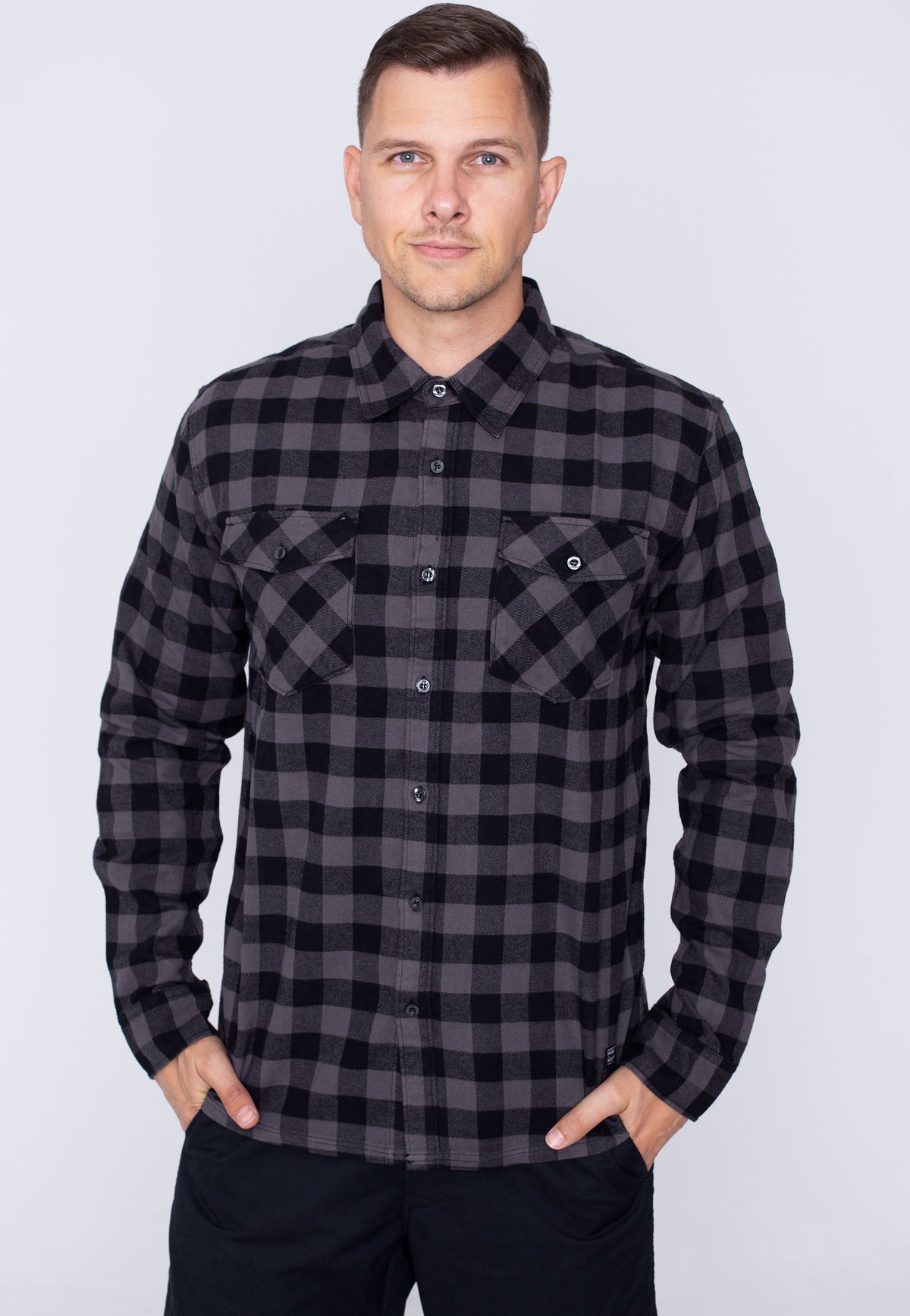 Vintage Industries Harley Grey Check Hemd