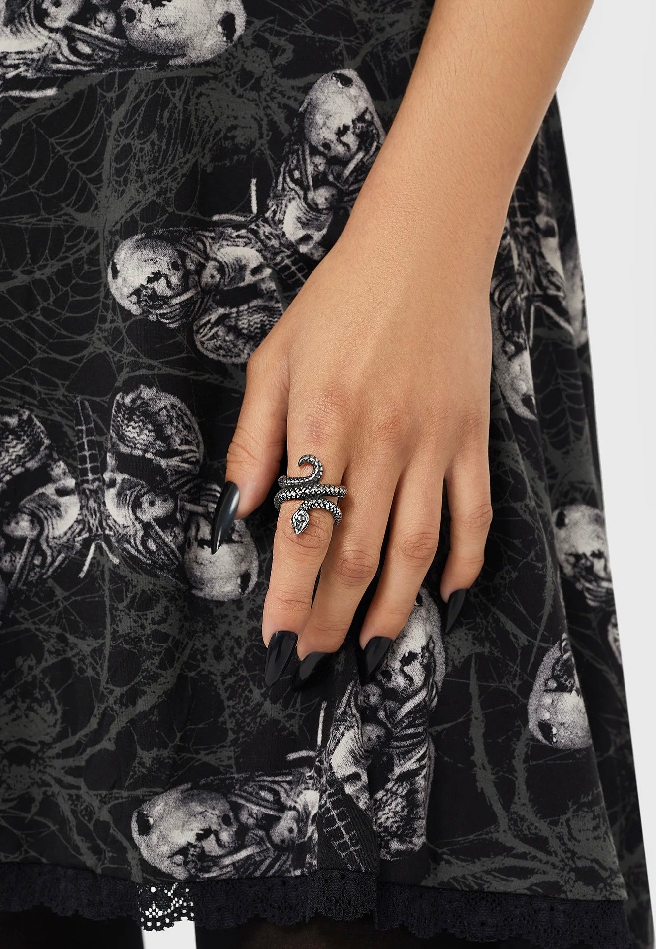 Killstar - Vipers Sting Adjustable Silver - Ring | Neutral-Image