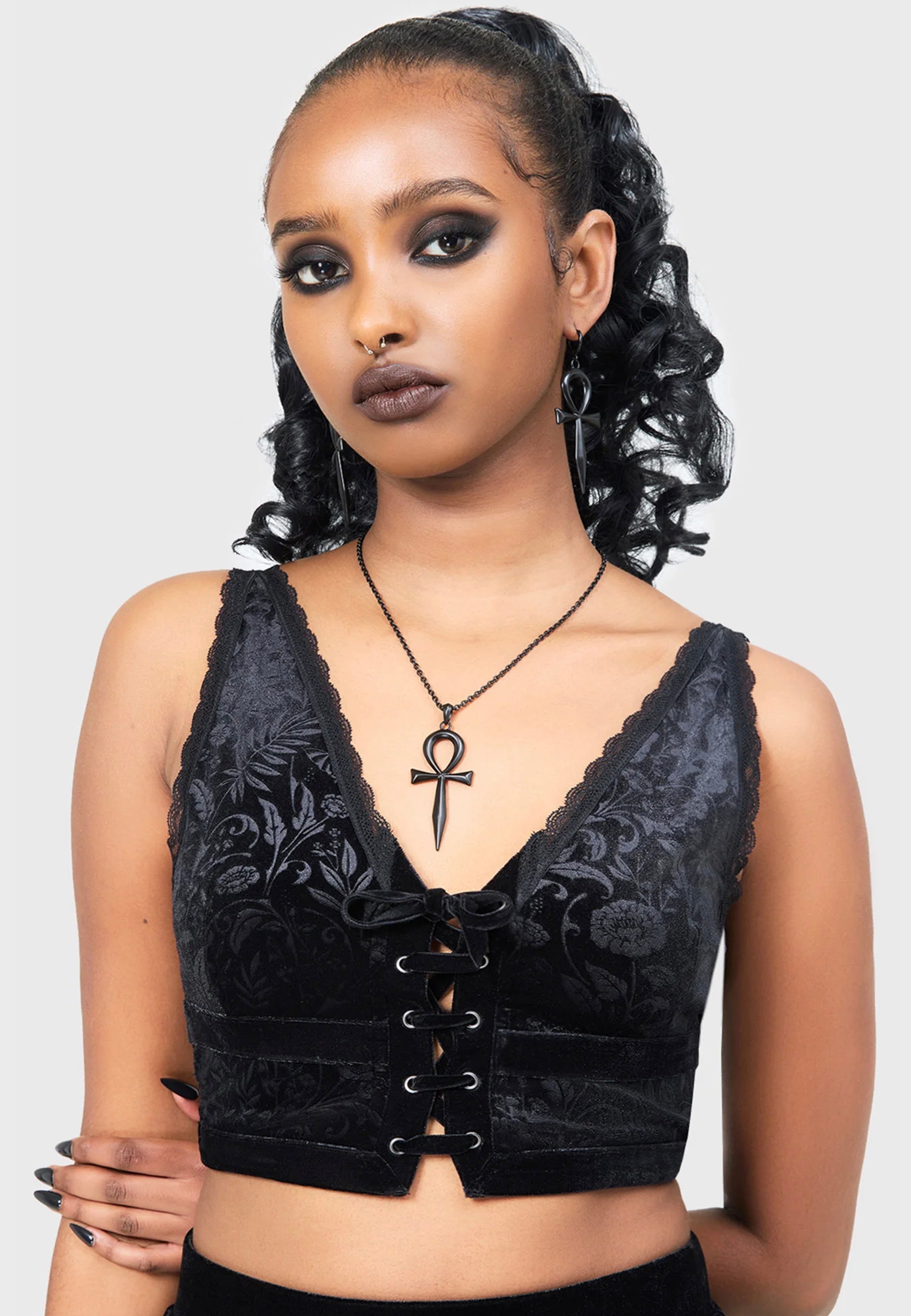 Killstar x Moonbloom - Vipers Nest Black - Bra | Women-Image