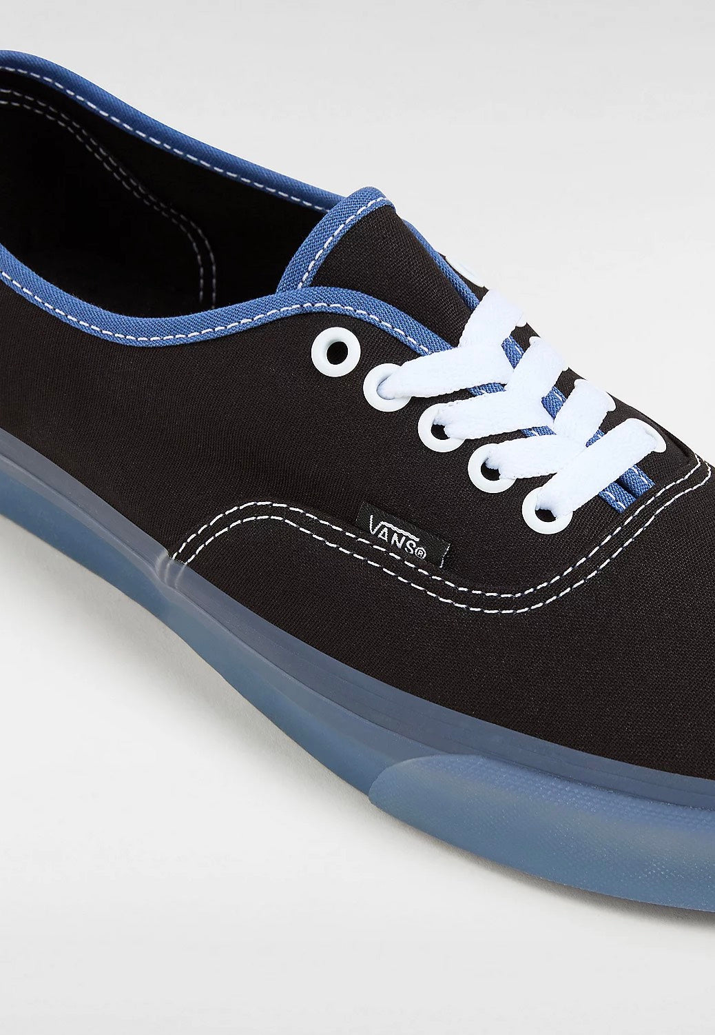 Vans Authentic Translucent Sidewall Black Blue Shoes Nuclear Blast