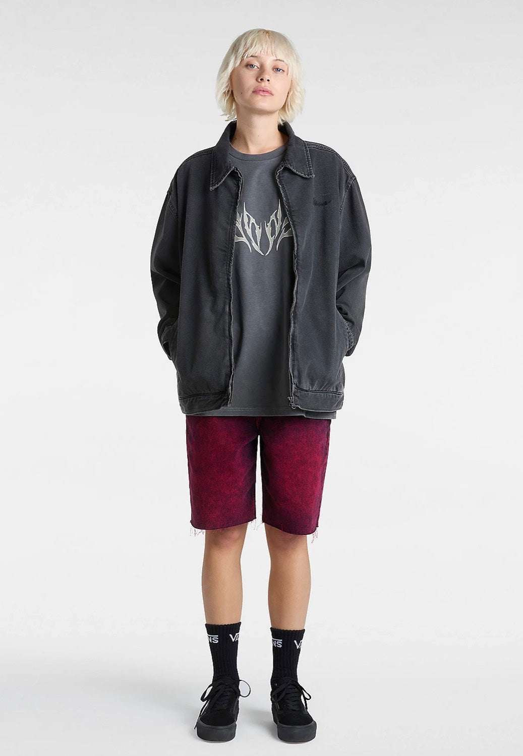 Vans - Pitstop Denim Metal Station Washed Black - Jeans Jacket | Women-Image