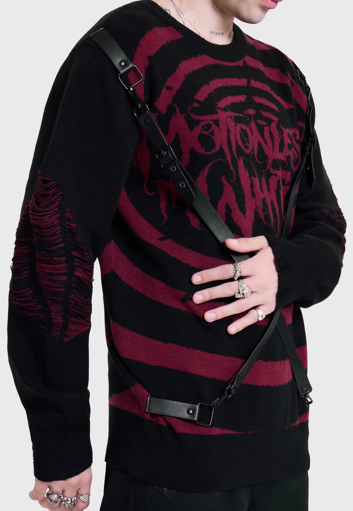 Killstar x Motionless in White Voices Spiral Bondage Knit Multi Pullover