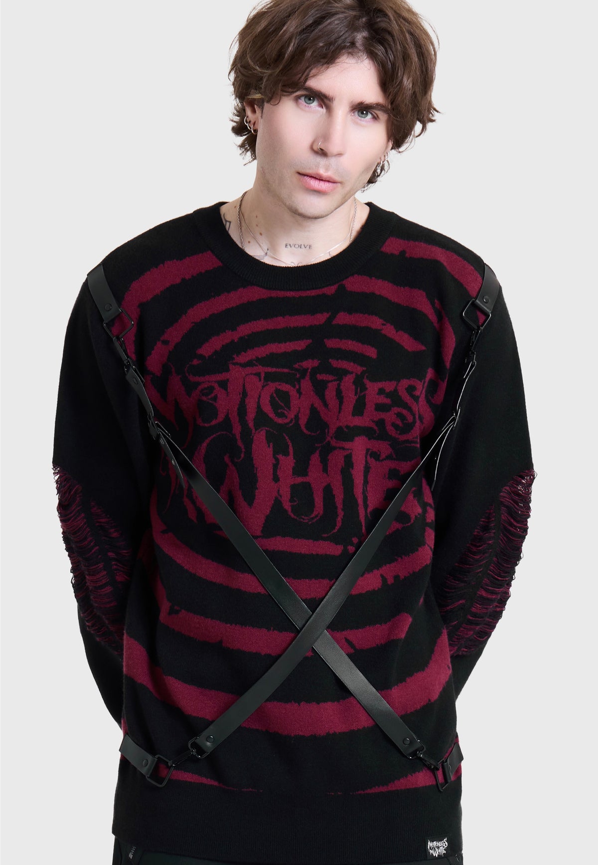 Killstar x Motionless in White Voices Spiral Bondage Knit Multi Pullover