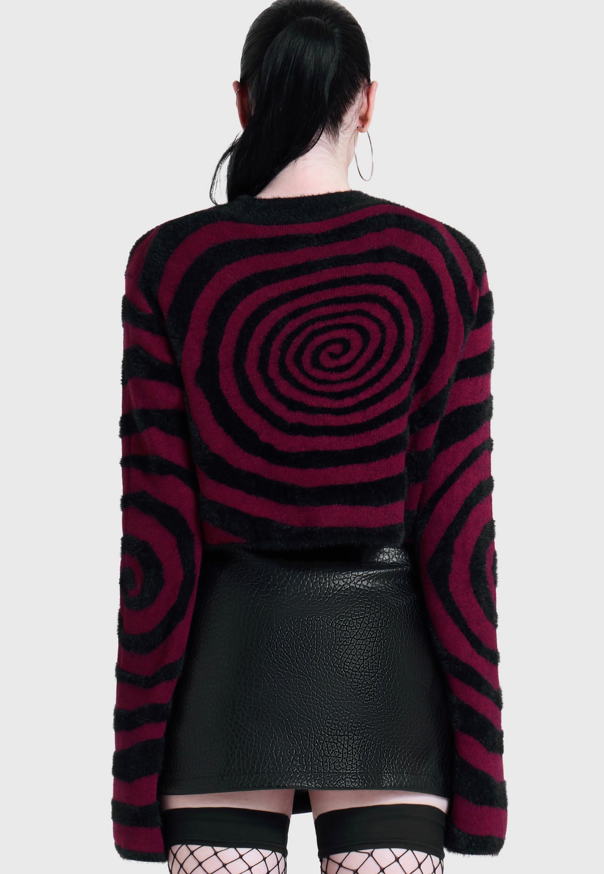 Killstar x Motionless in White Voices Spiral Crop Knit Multi Pullover