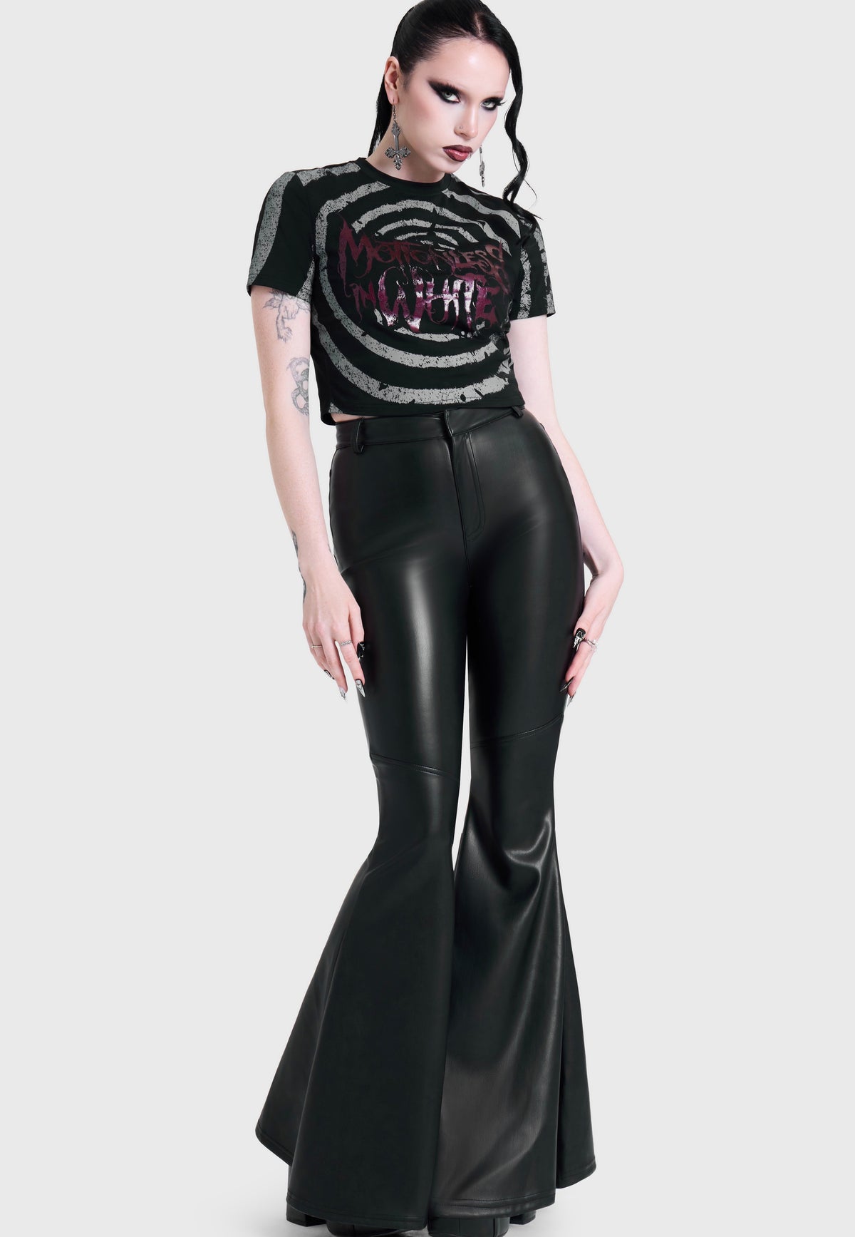 Killstar x Motionless in White Voices Spiral Crop Black Oberteil