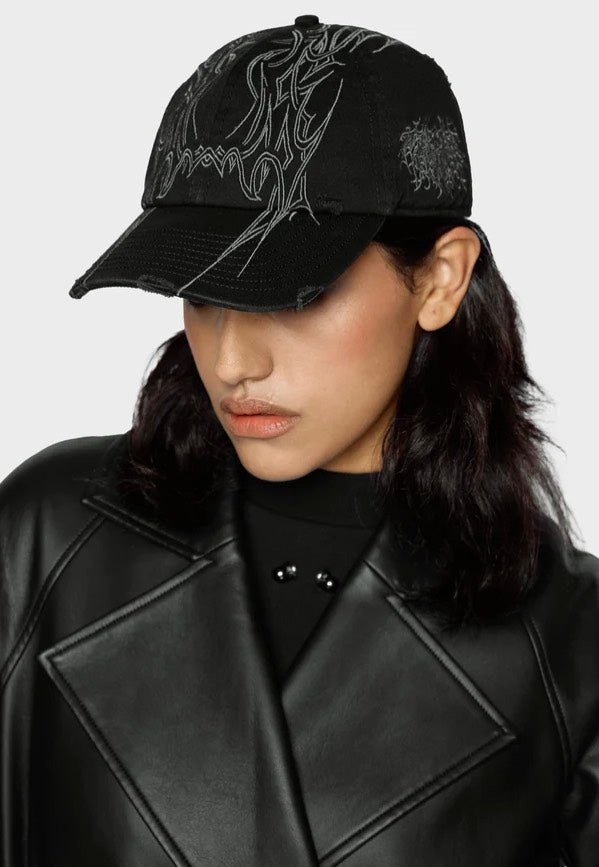 Mary Wyatt Void Distressed Black Cap