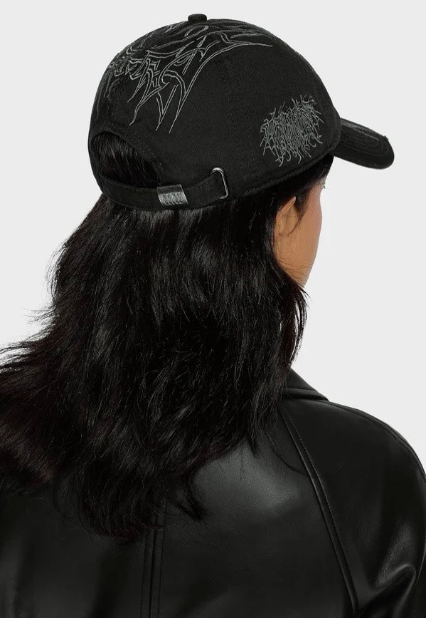 Mary Wyatt Void Distressed Black Cap