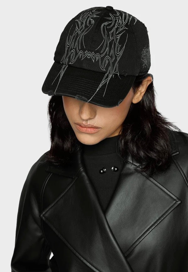 Mary Wyatt Void Distressed Black Cap