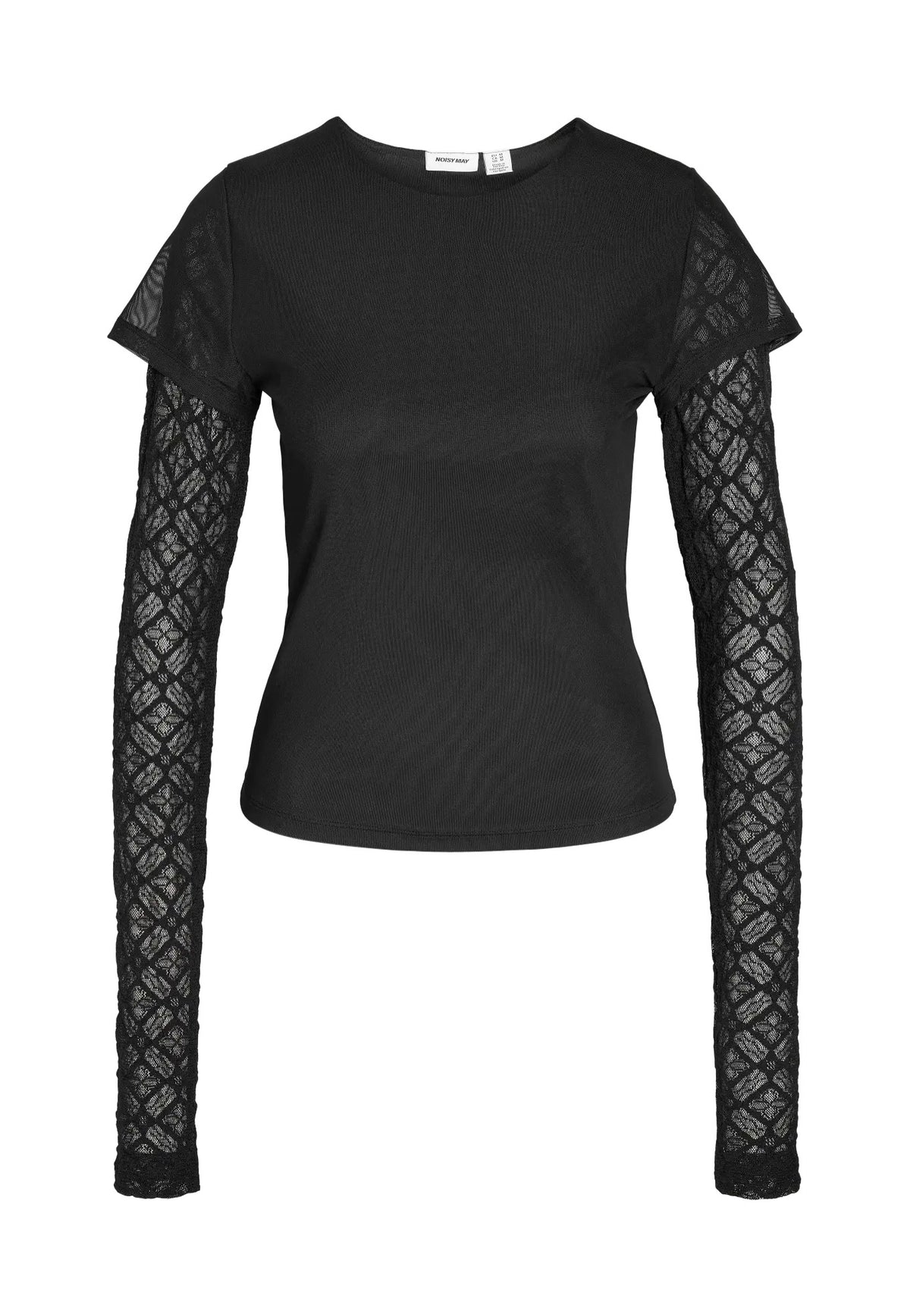 Noisy May Mercy Double Layer Black Lace Top